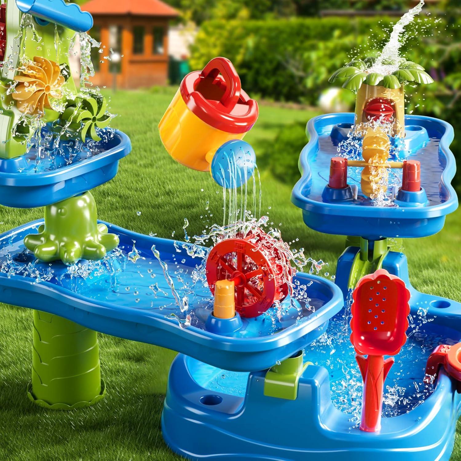 Mesa de Agua y Arena PEADUCK 3 Niveles 4 Áreas para Niños