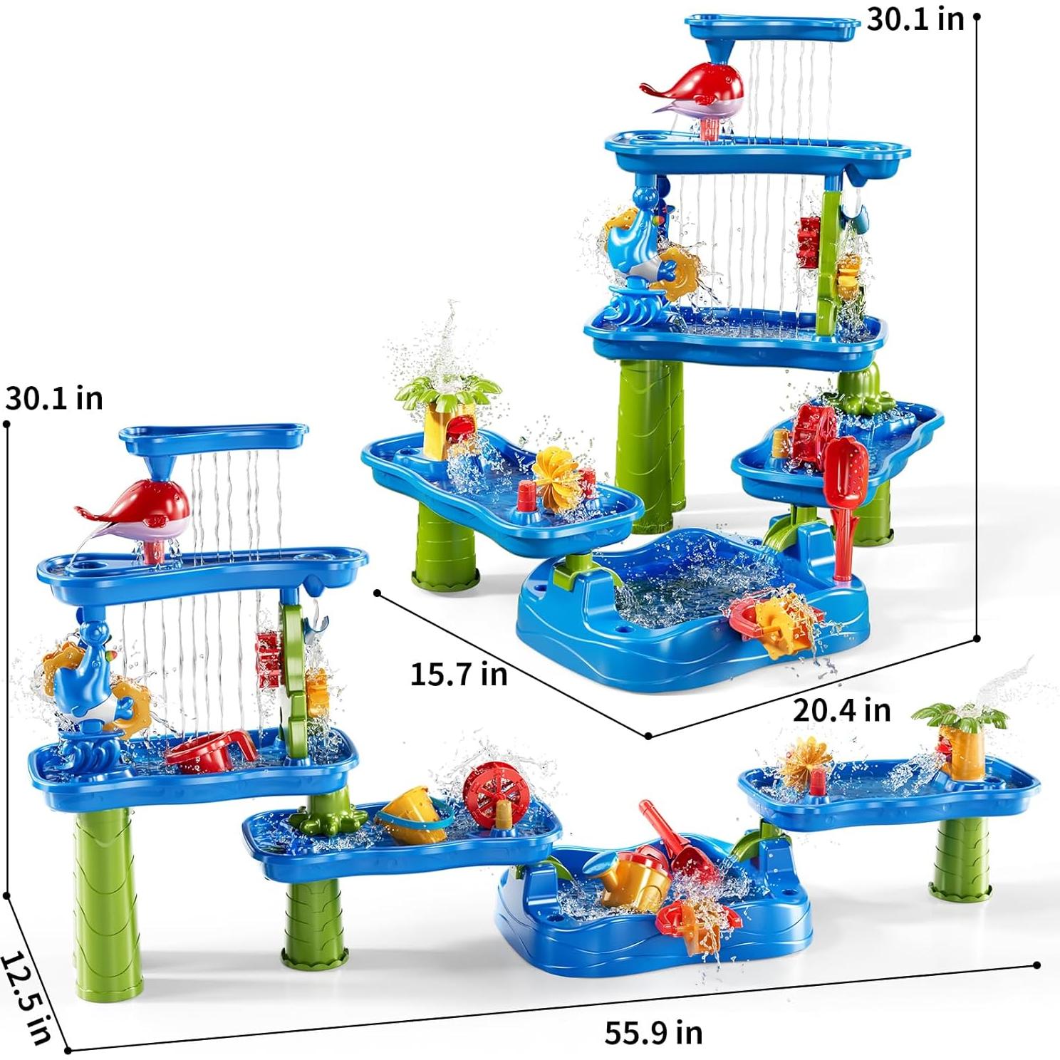 Mesa de Agua y Arena PEADUCK 3 Niveles 4 Áreas para Niños