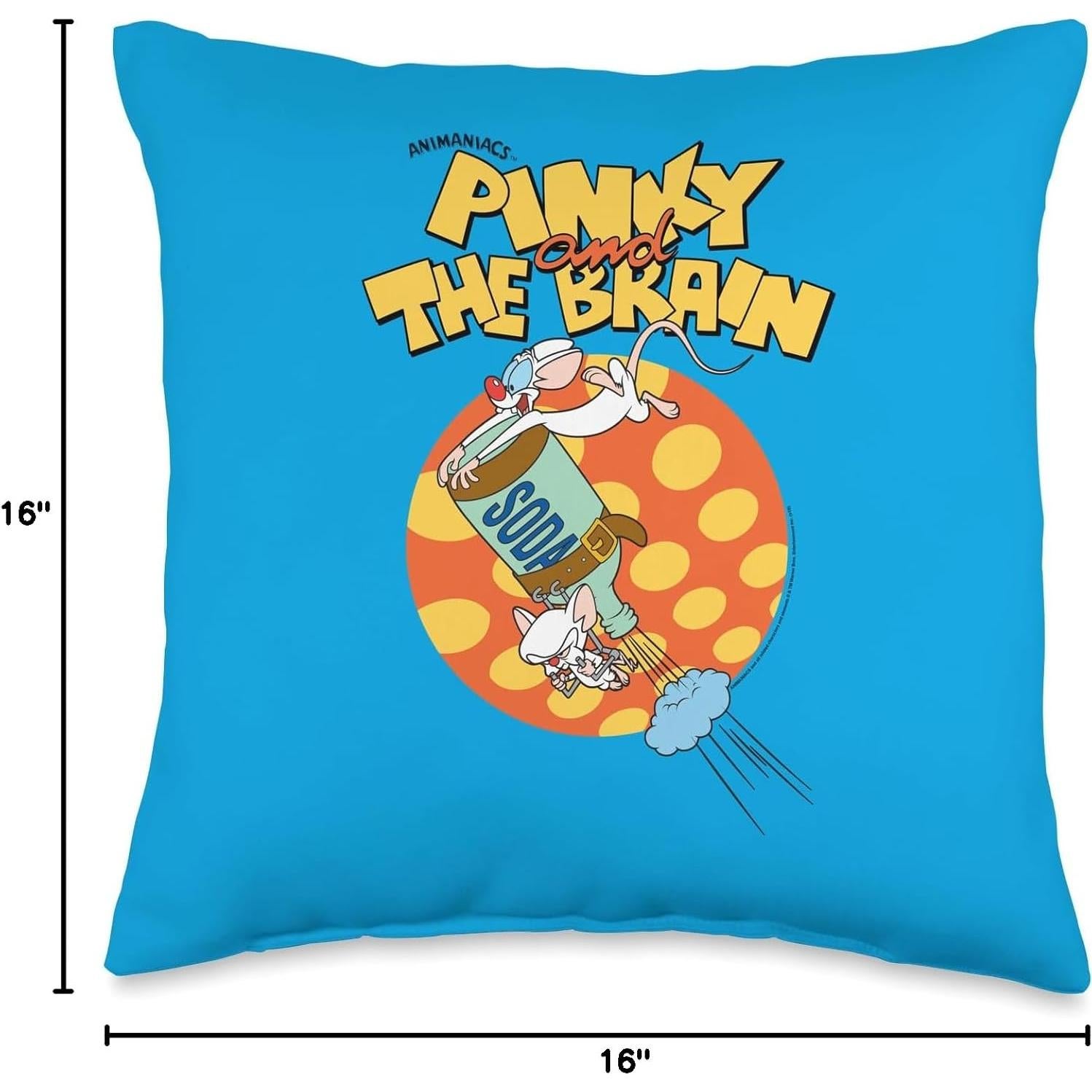 Cojín de lanzamiento Pinky y el Cerebro 40x40 cm Multicolor