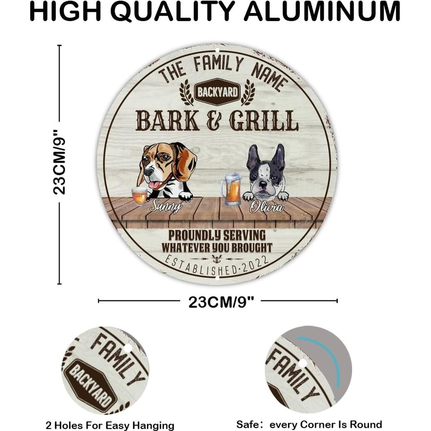 Señal de Metal Personalizada Beagle y Boston Terrier 23x23cm