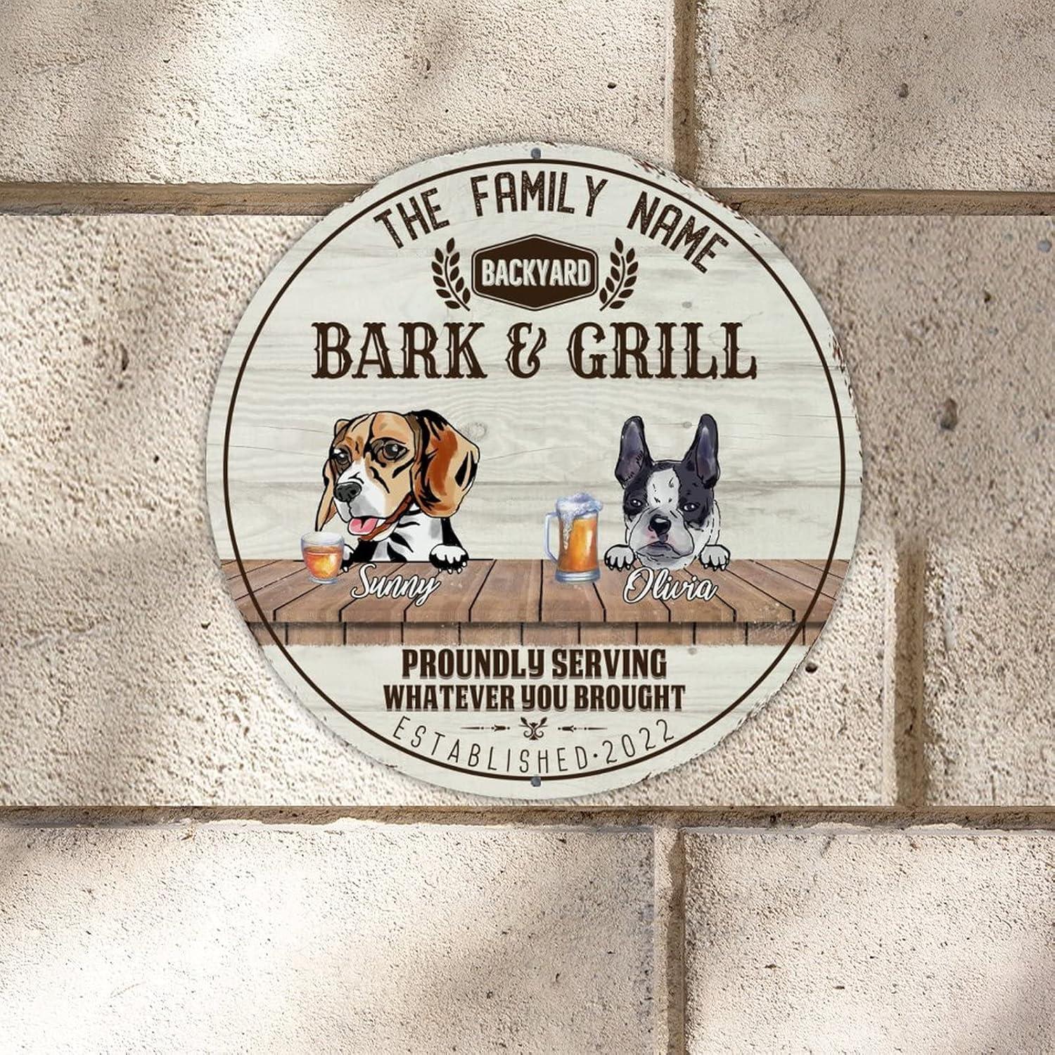 Señal de Metal Personalizada Beagle y Boston Terrier 23x23cm