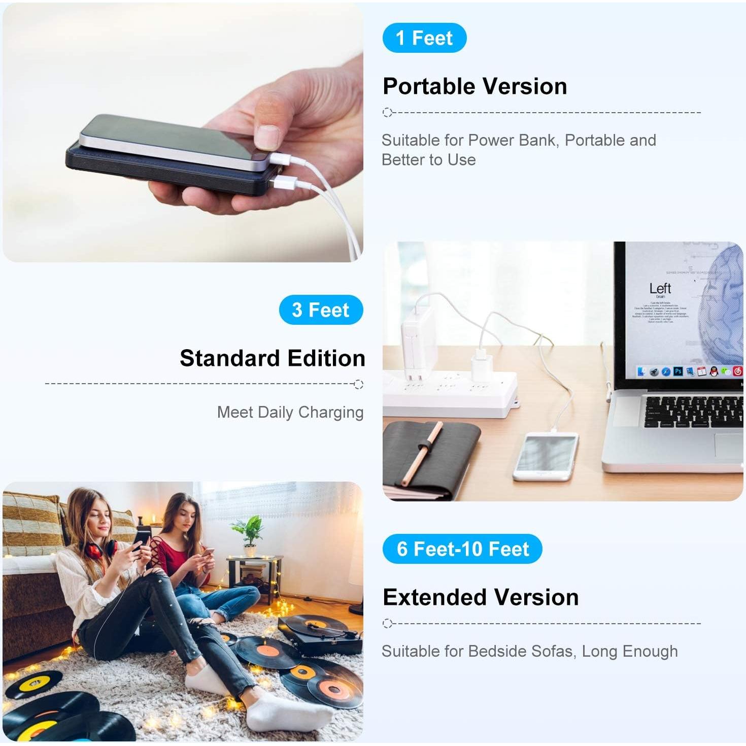 Cargador Lightning Cionum 0.91m 2.4A para iPhone y iPad