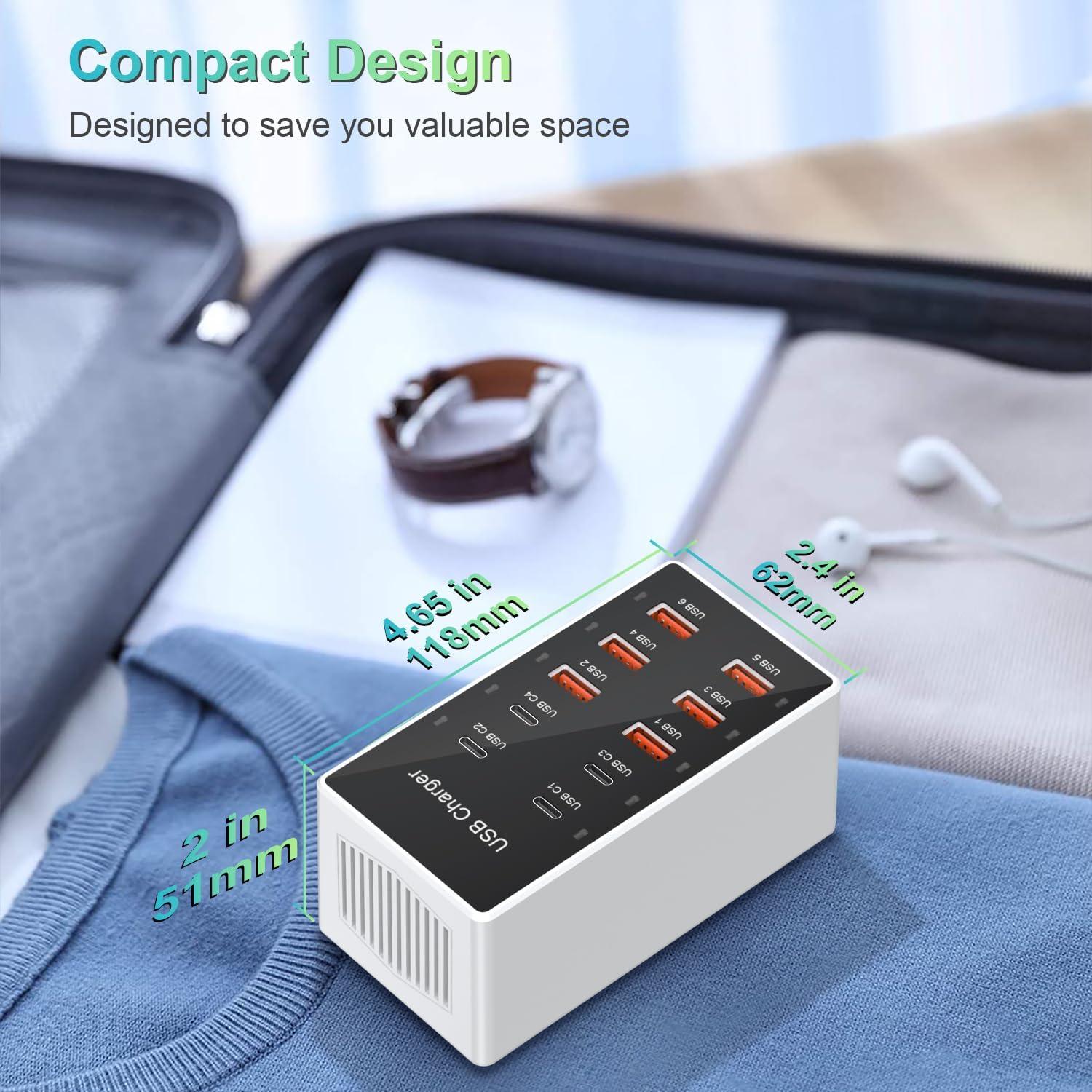 Estación de Carga USB C 10 Puertos MANJINGHUADIANZI 60W