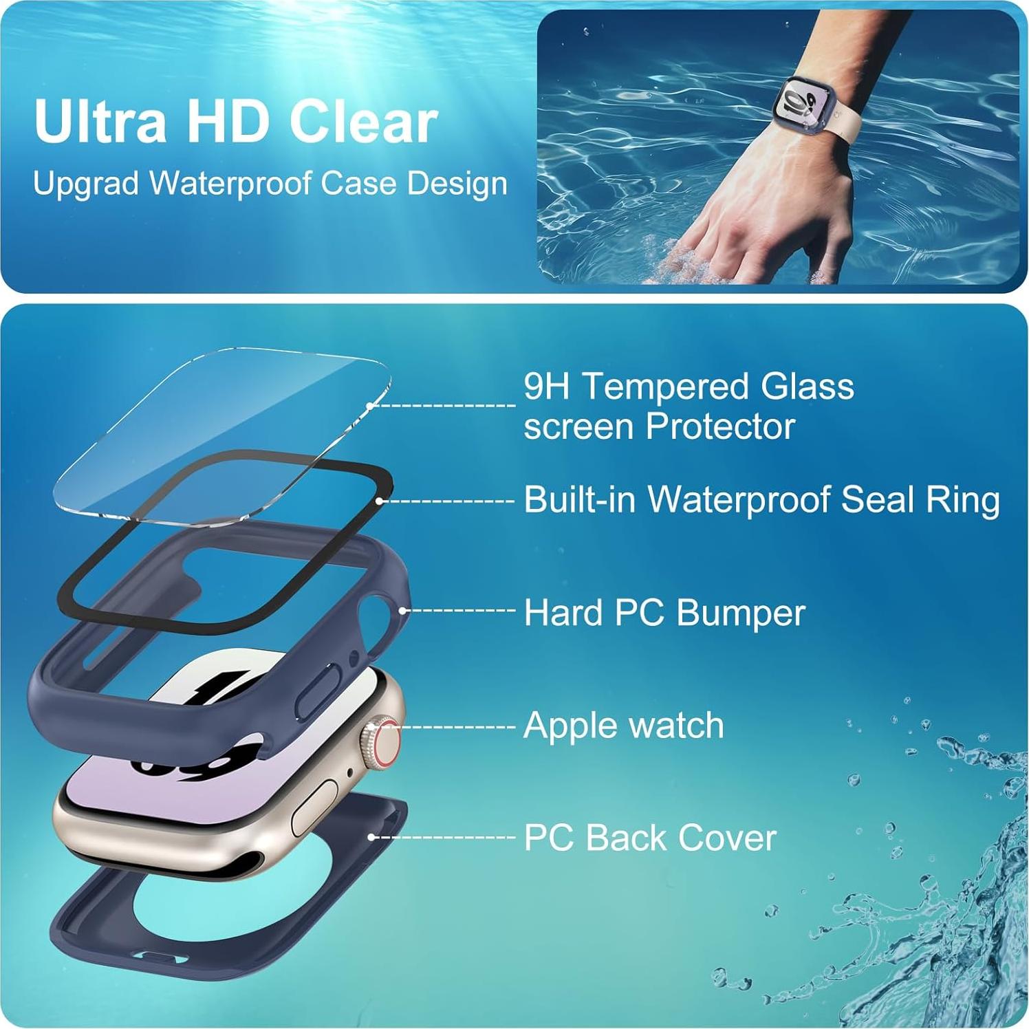 Funda Impermeable 3 en 1 YIJDACASE para Apple Watch 40mm