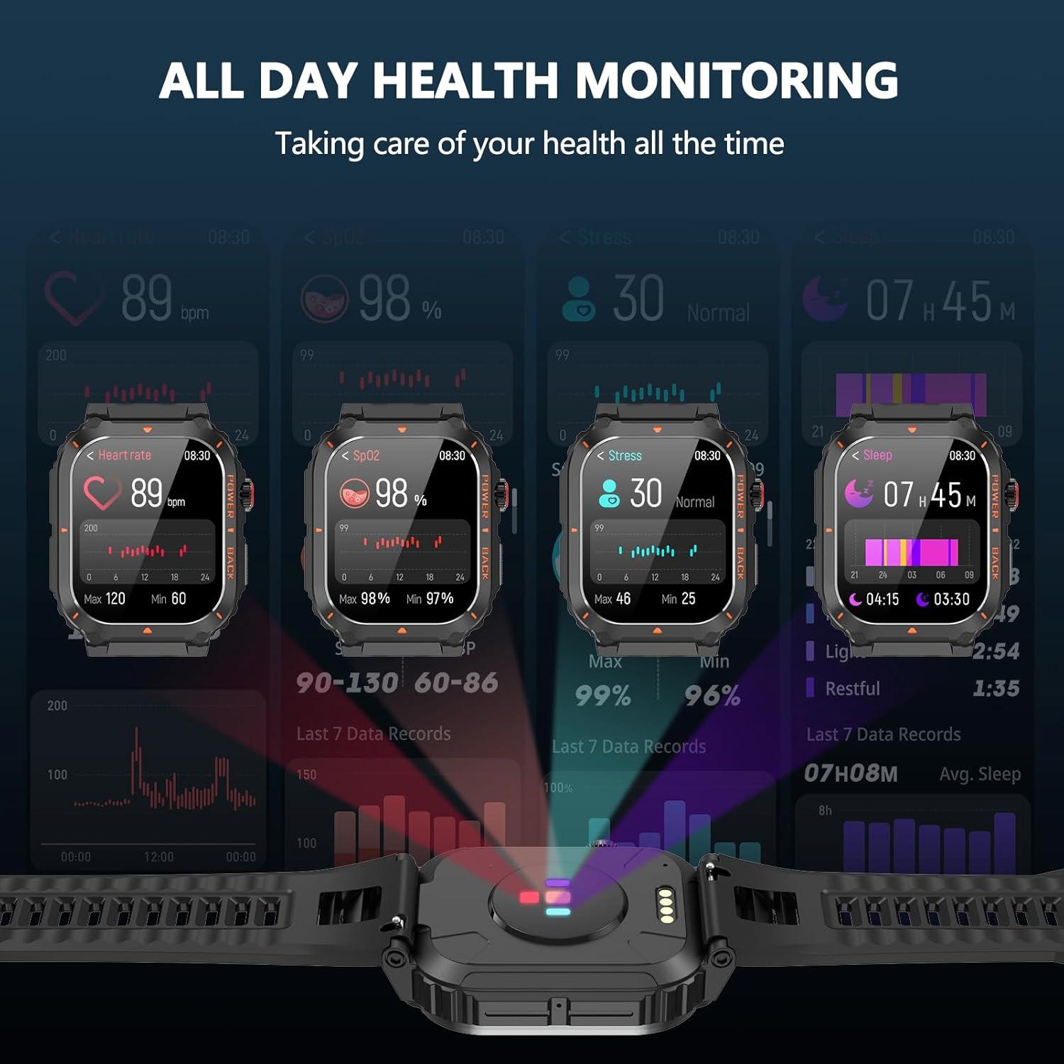 Reloj Inteligente Militar JnJnhkta P69 GPS Negro con Salud