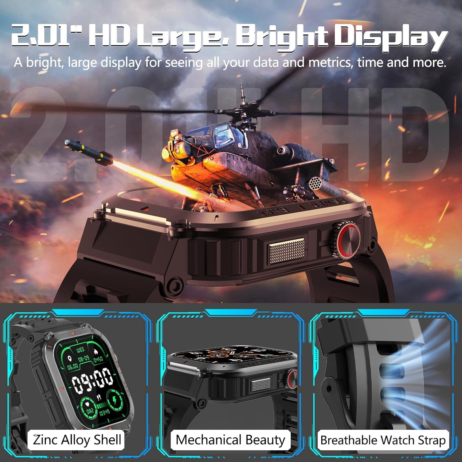 Reloj Inteligente Militar JnJnhkta P69 GPS Negro con Salud