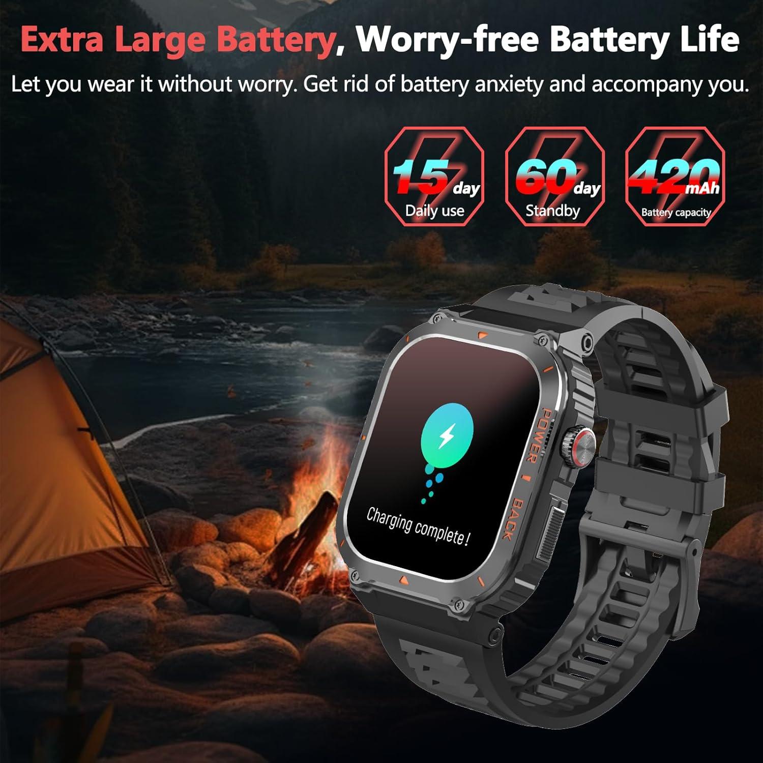 Reloj Inteligente Militar JnJnhkta P69 GPS Negro con Salud