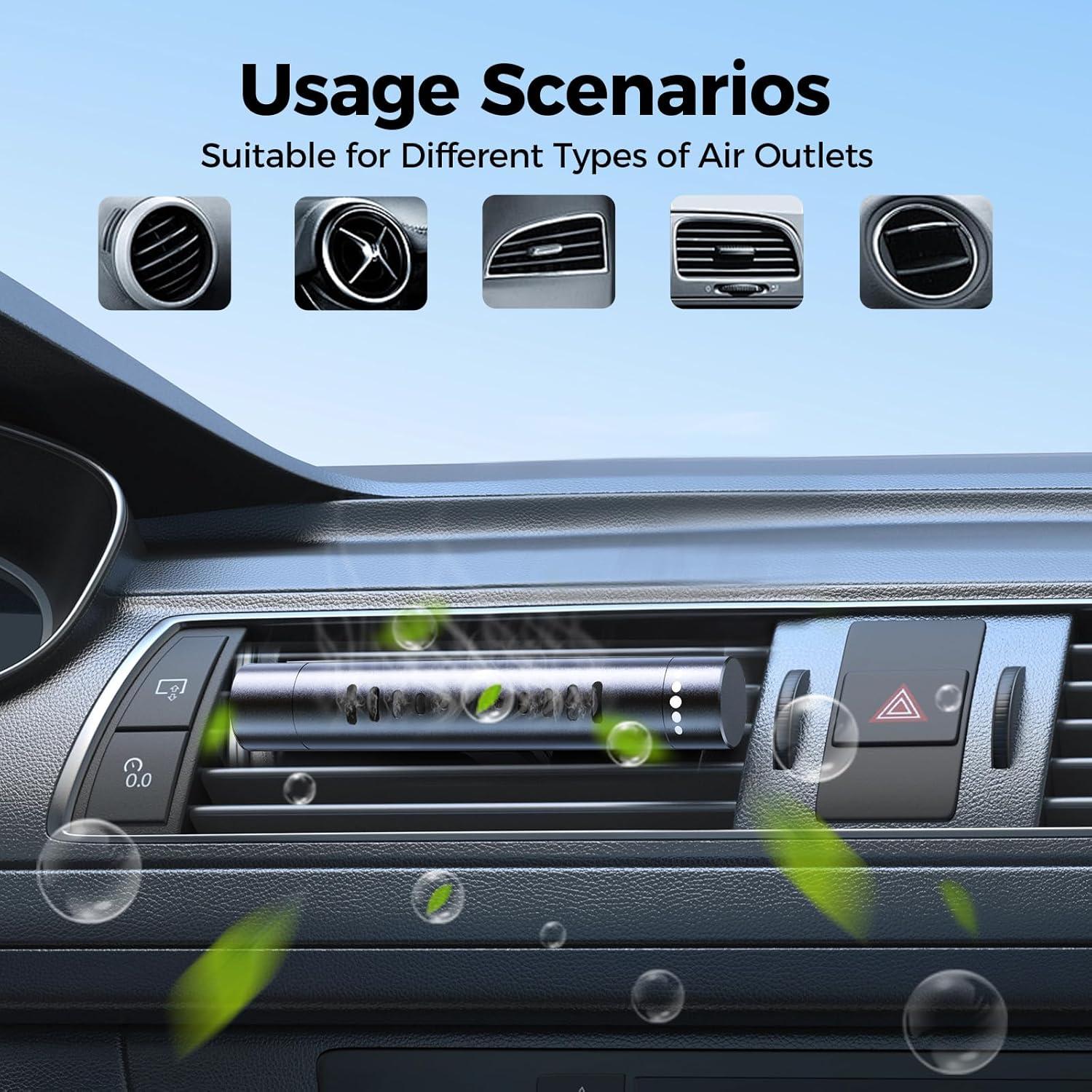 Difusor de Aceite Esencial para Auto QECQEC Negro 2 Pcs