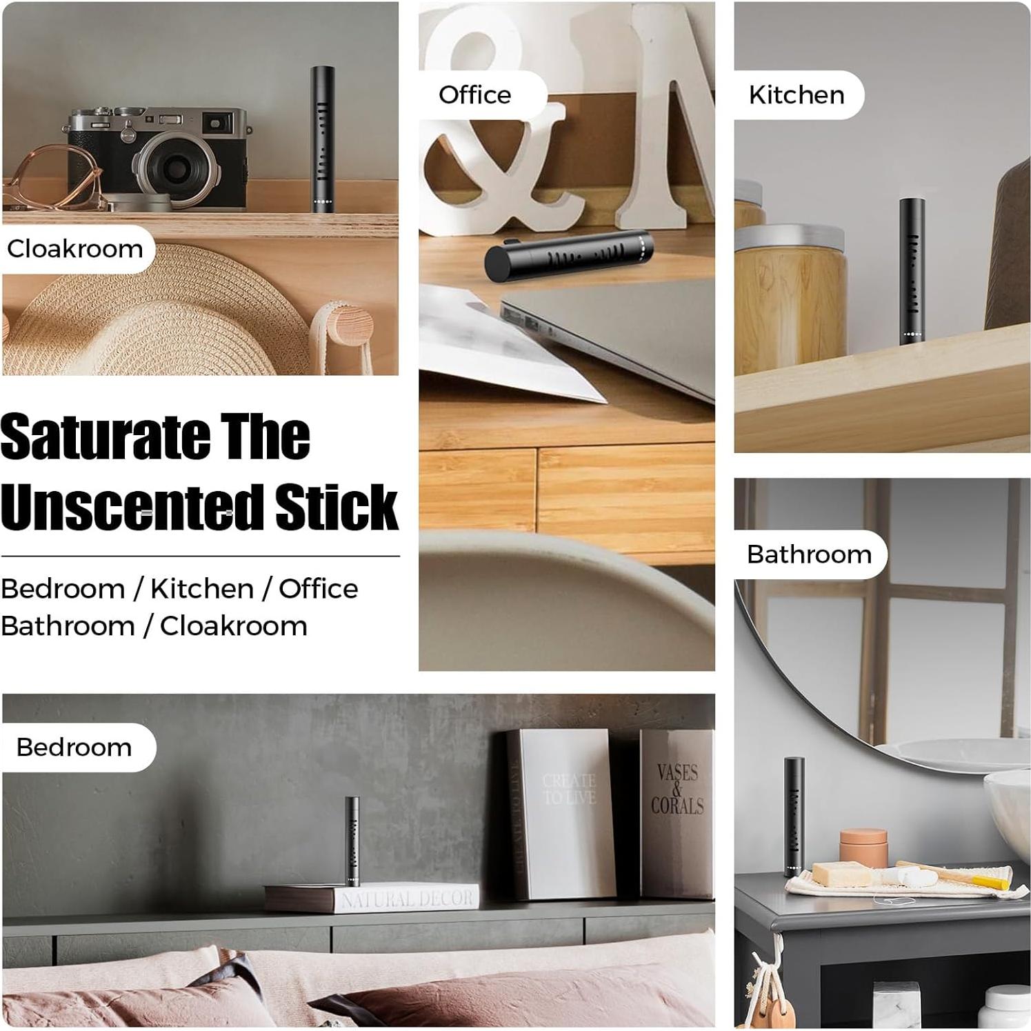 Difusor de Aceite Esencial para Auto QECQEC Negro 2 Pcs