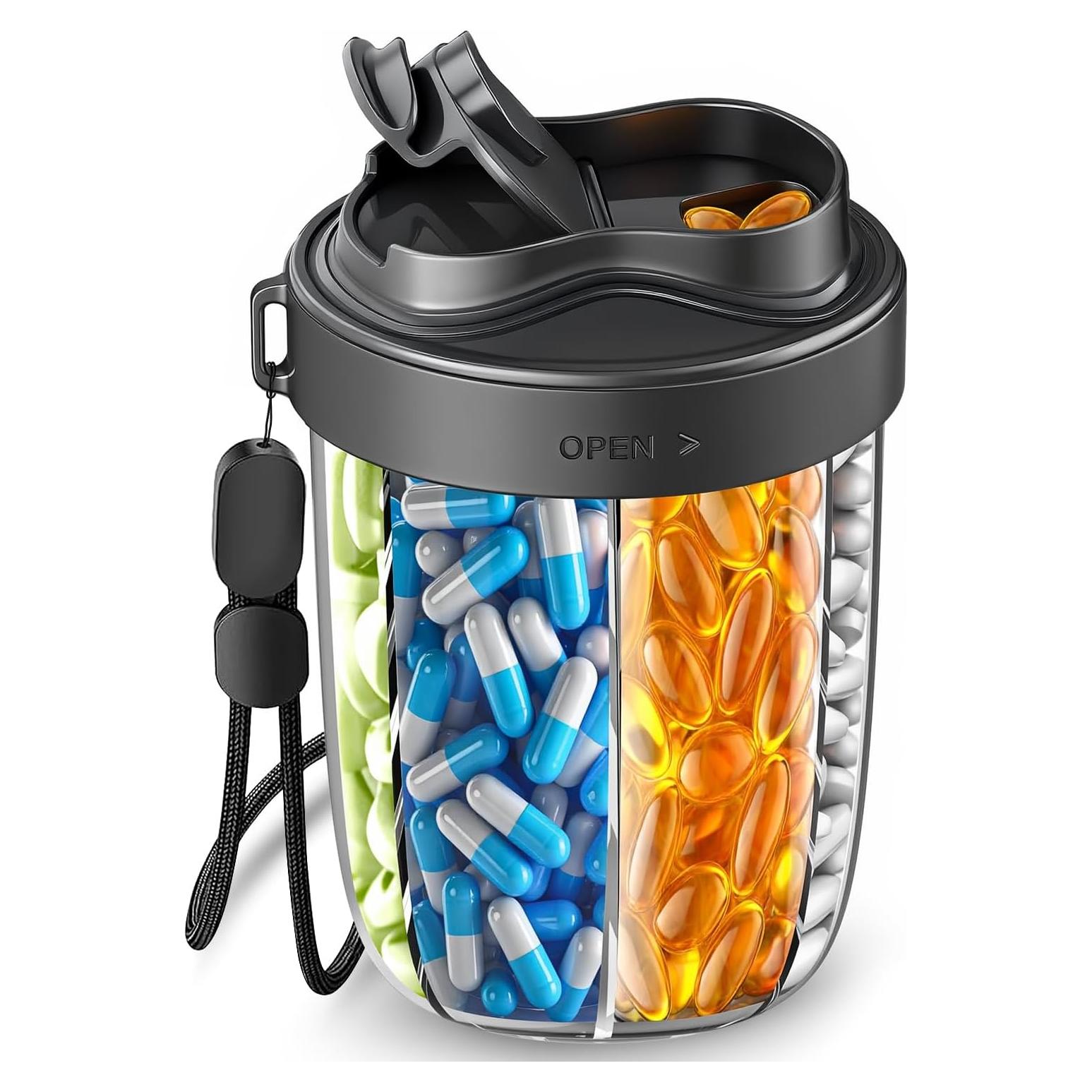 Dispensador de Pastillas NAVIKIA 7 Compartimentos Negro