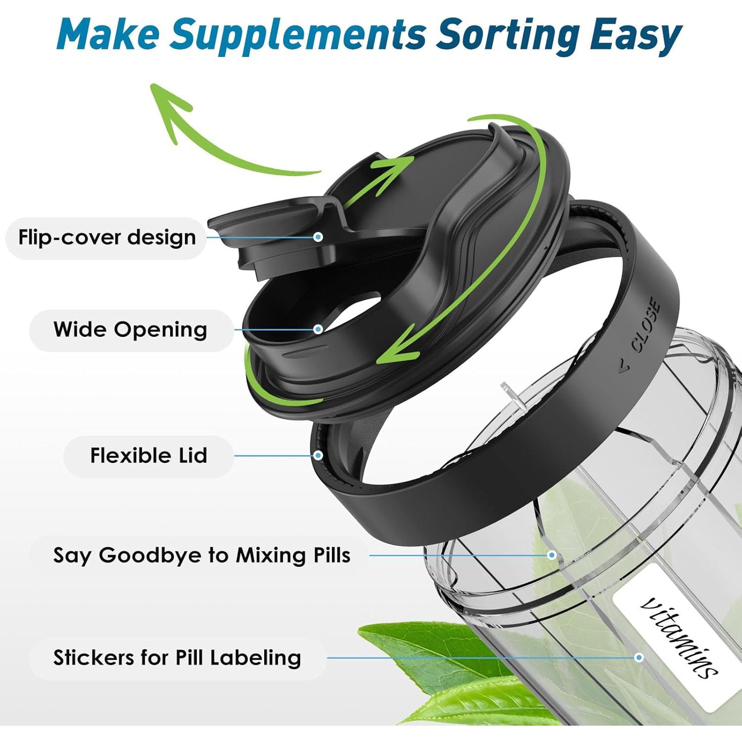 Dispensador de Pastillas NAVIKIA 7 Compartimentos Negro