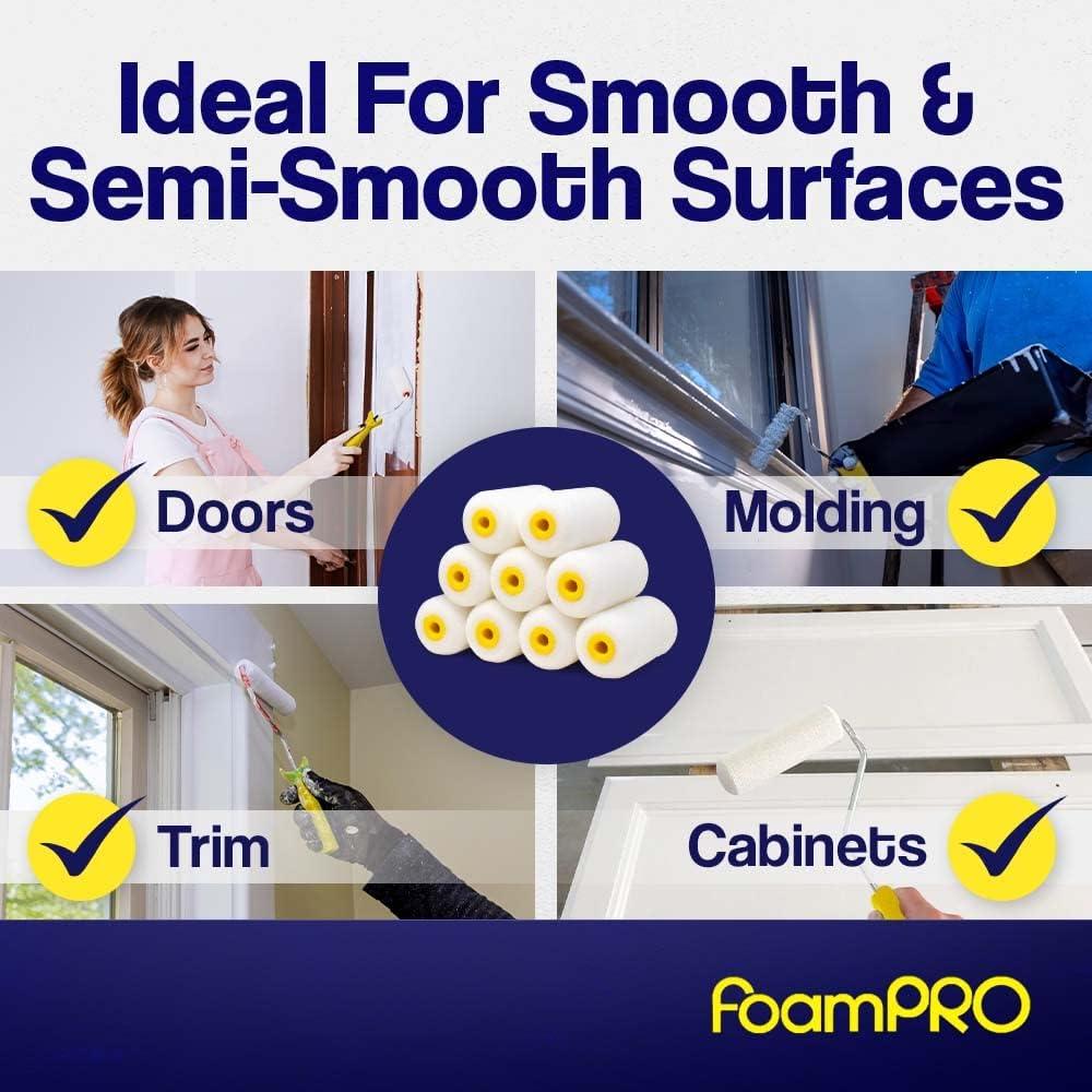 Rodillo de pintura FoamPRO 162 de 2" - Acabado fino, 1 unidad