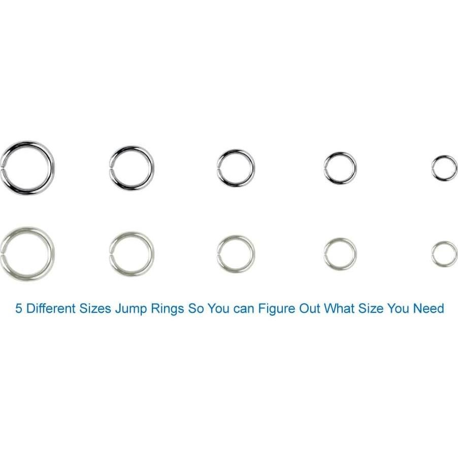 Anezus Kit de Anillas de Salto y Alicates 1200 Piezas Plata