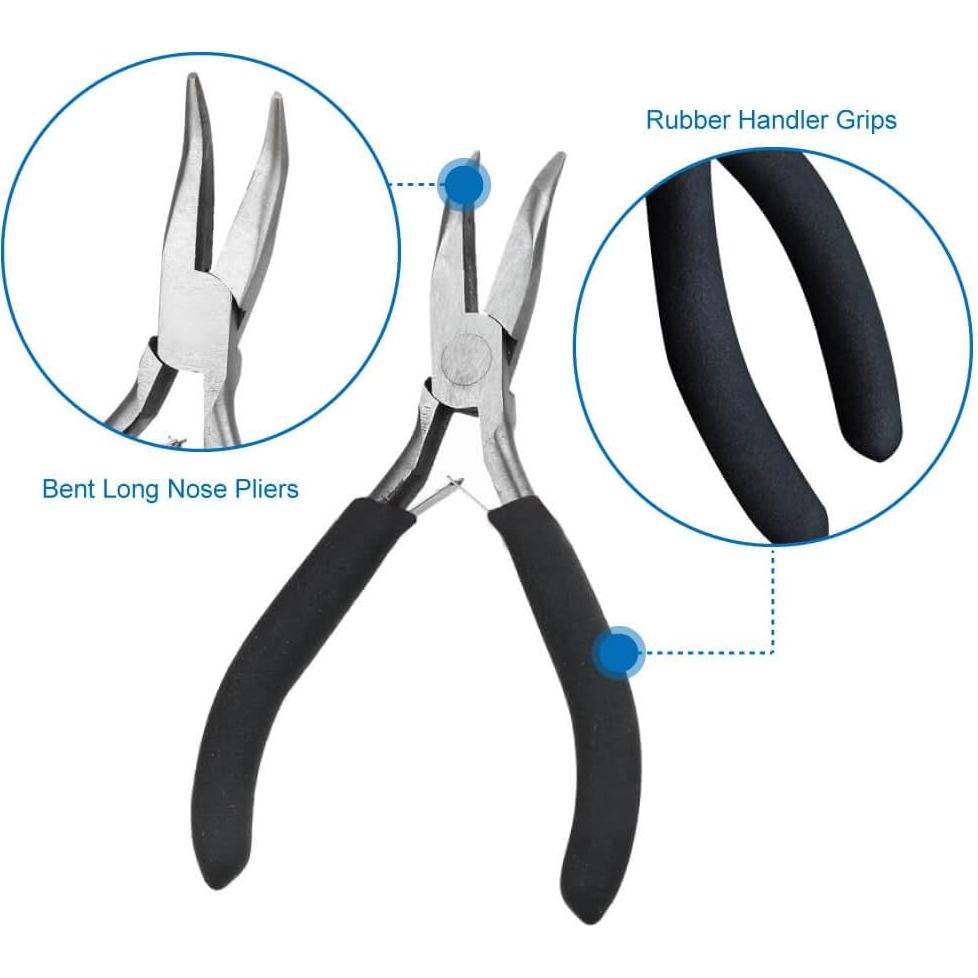 Anezus Kit de Anillas de Salto y Alicates 1200 Piezas Plata