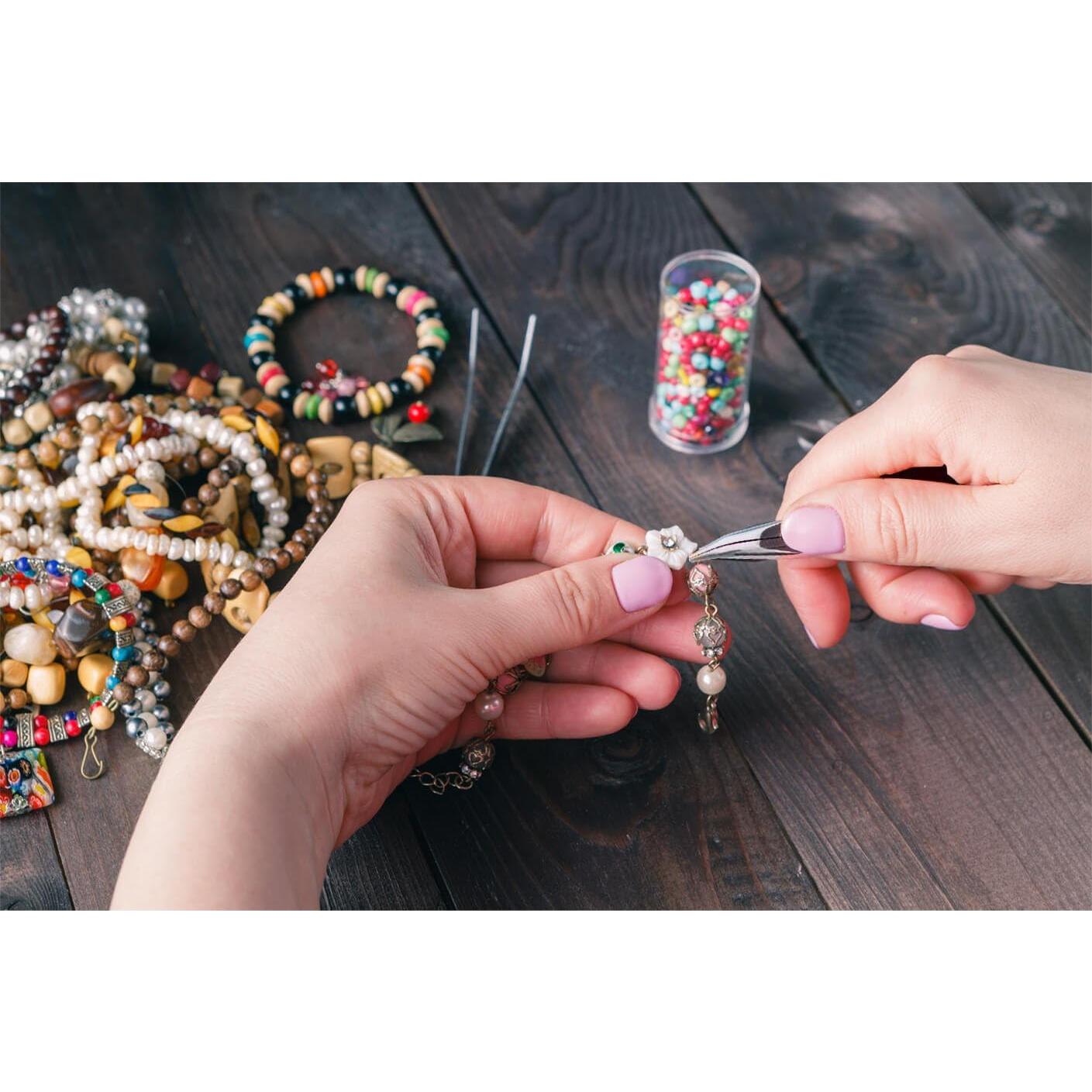 Anezus Kit de Anillas de Salto y Alicates 1200 Piezas Plata