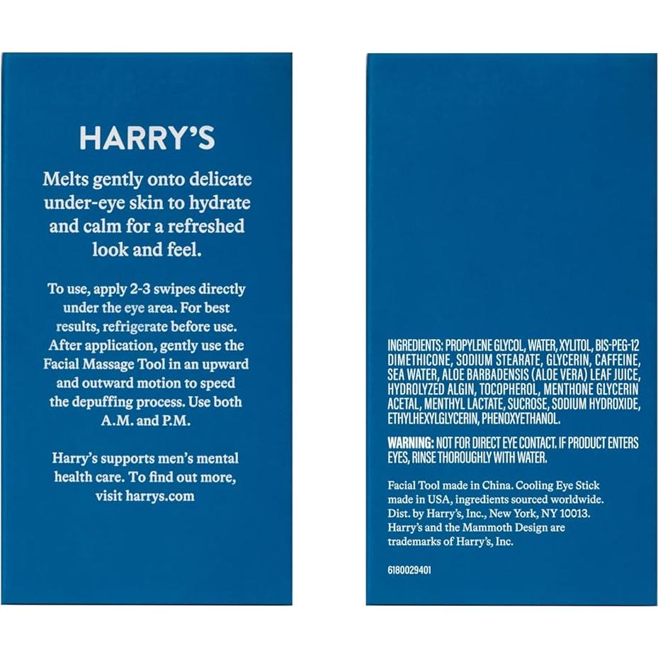 Kit de Ojos Refrescante Harry's para Hombres - Gua Sha y Stick