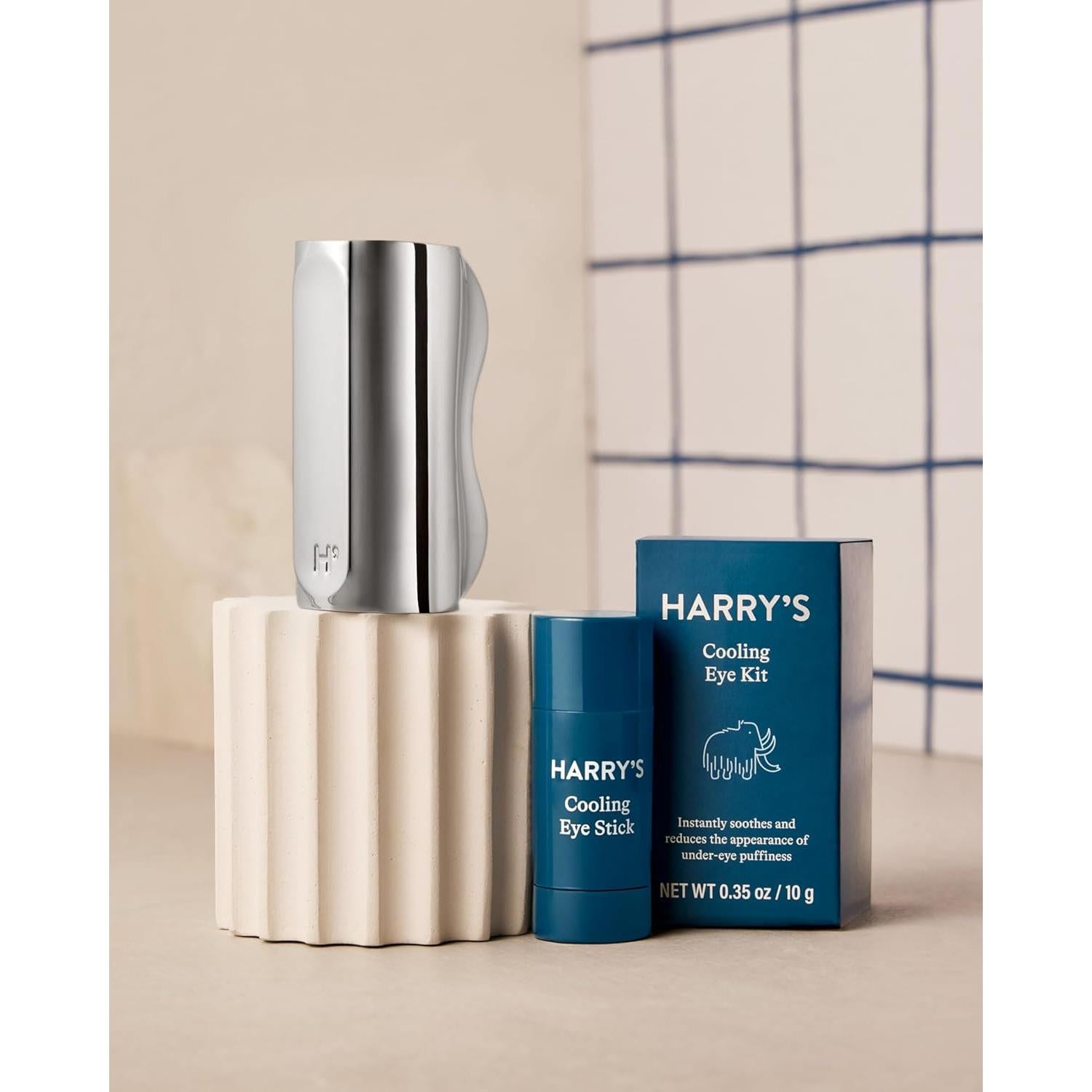 Kit de Ojos Refrescante Harry's para Hombres - Gua Sha y Stick