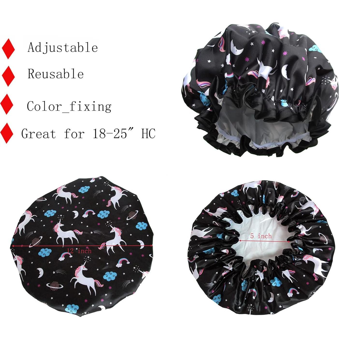 Gorro de Ducha Impermeable Unicornio ZKLLGHE Reutilizable