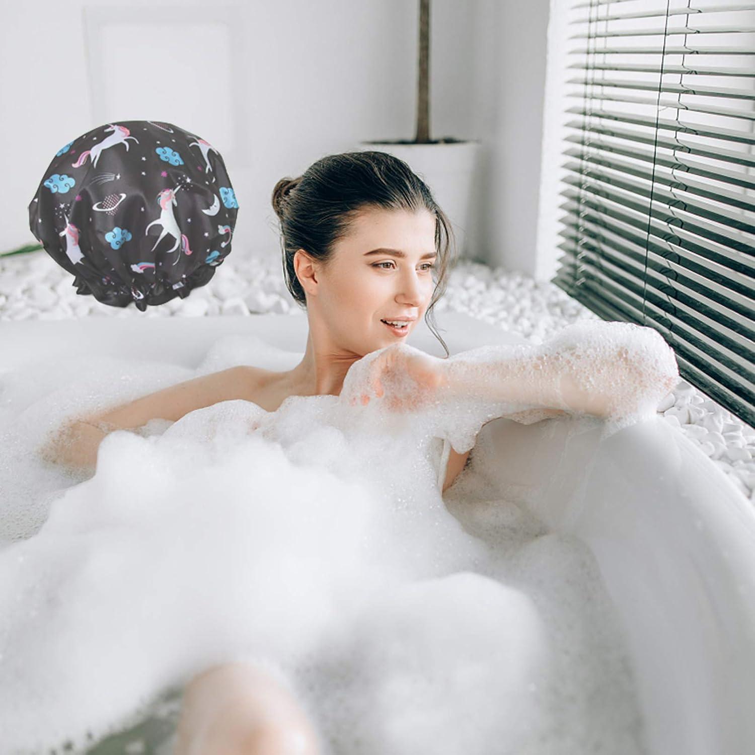 Gorro de Ducha Impermeable Unicornio ZKLLGHE Reutilizable