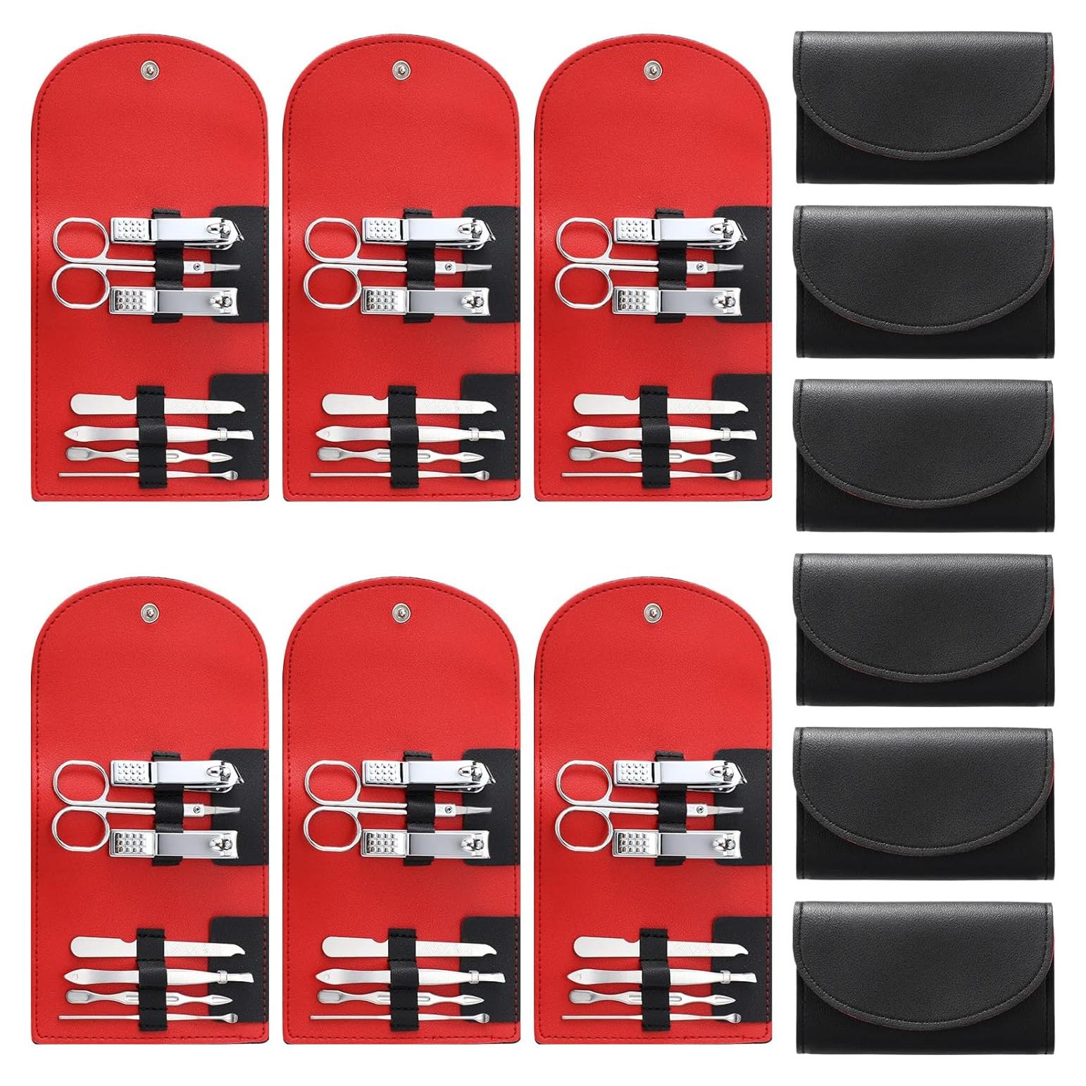 Set de Manicura 12 Piezas Lanties Acero Inoxidable Negro