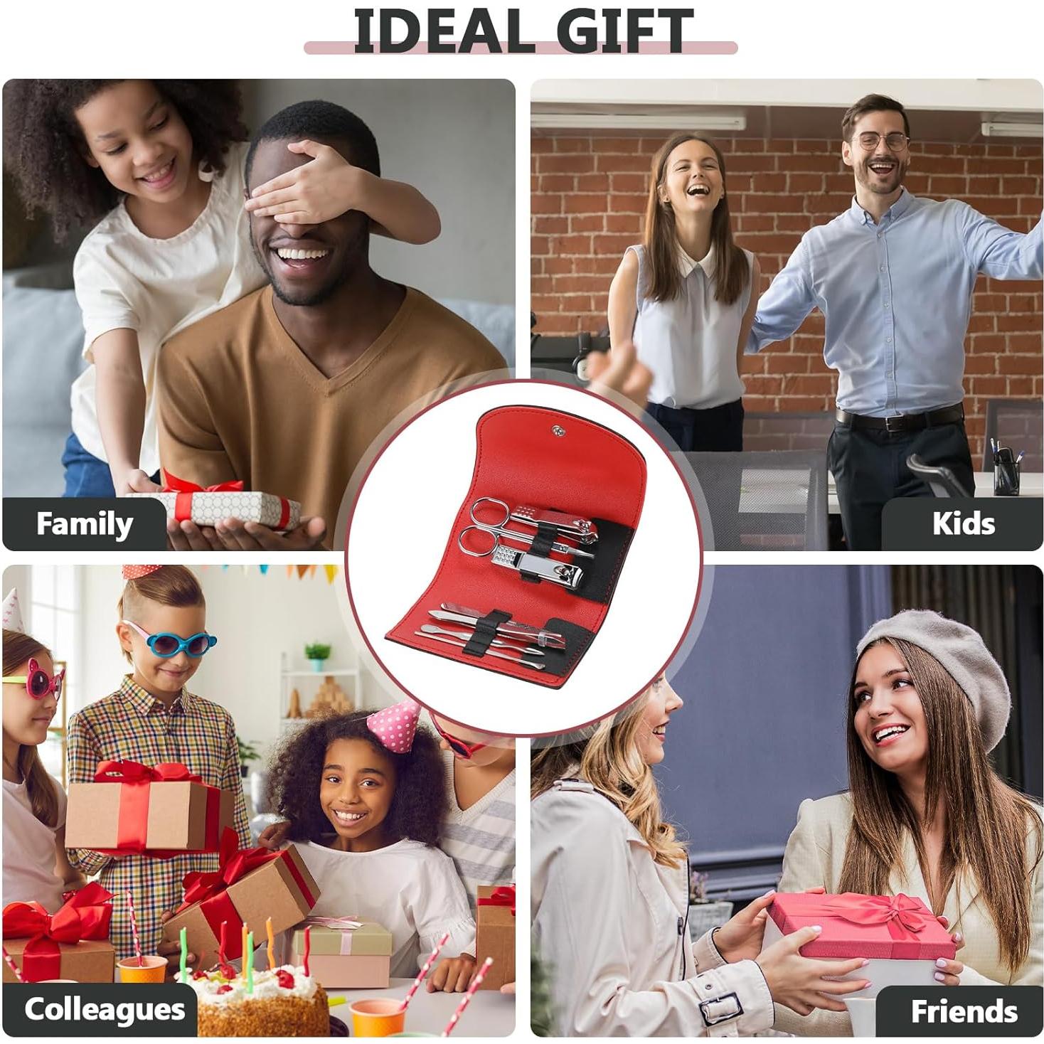 Set de Manicura 12 Piezas Lanties Acero Inoxidable Negro