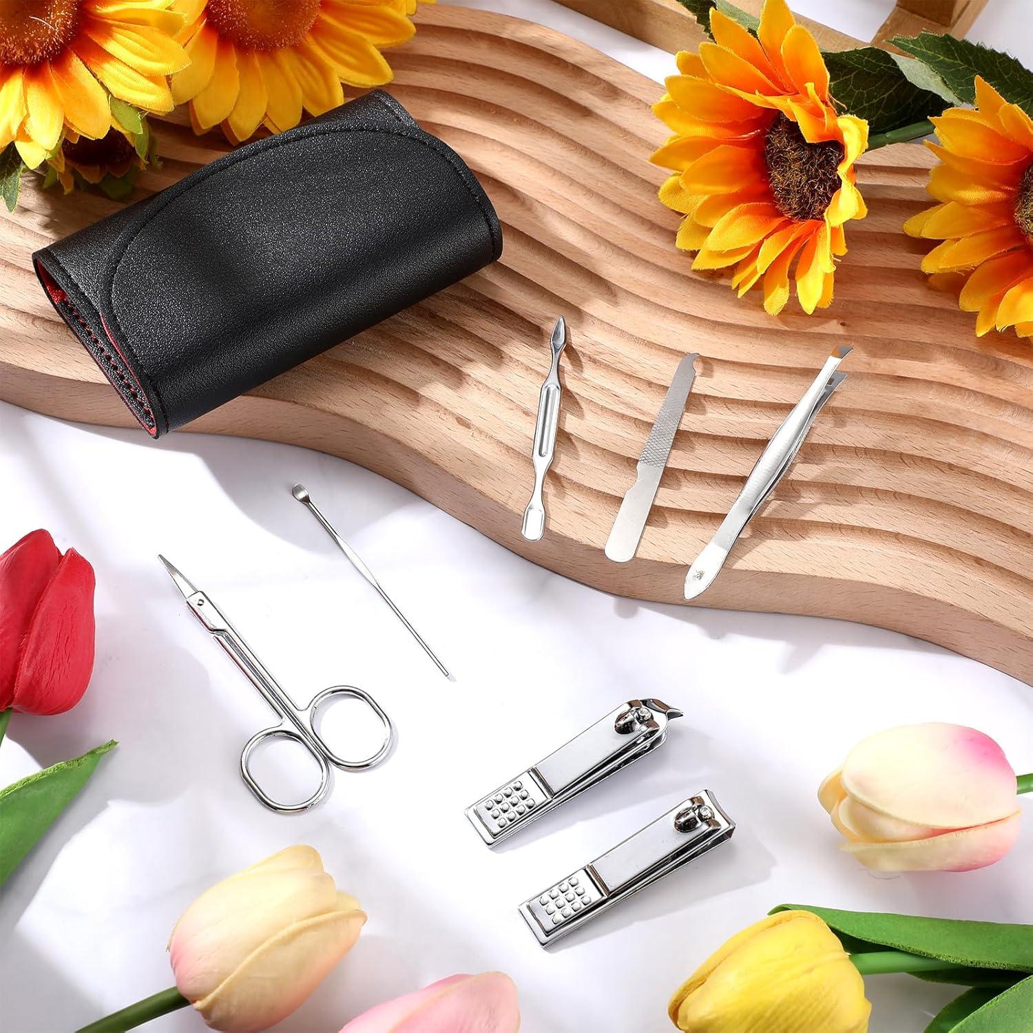 Set de Manicura 12 Piezas Lanties Acero Inoxidable Negro