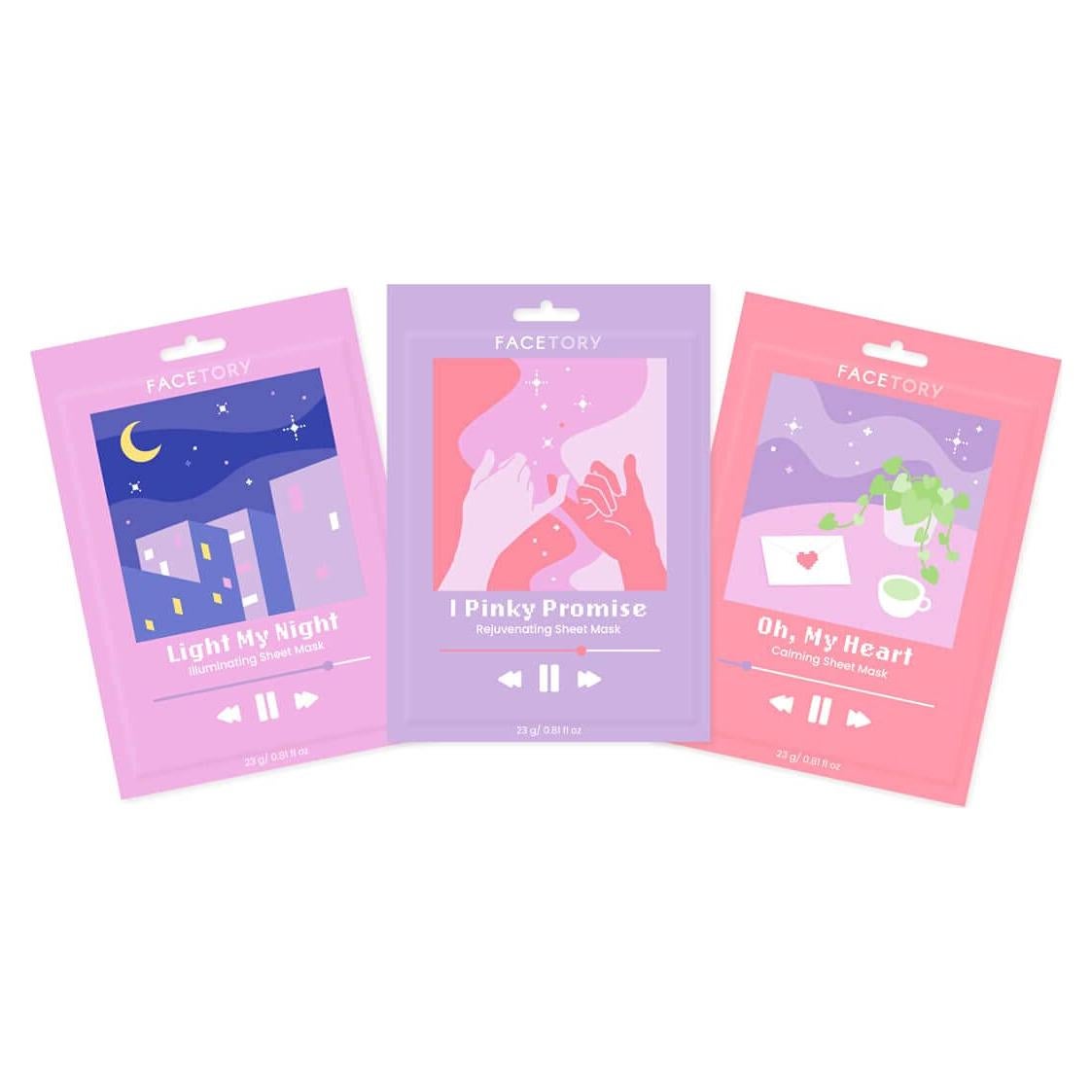 Mascarillas Faciales Calmantes FACETORY - Paquete de 3