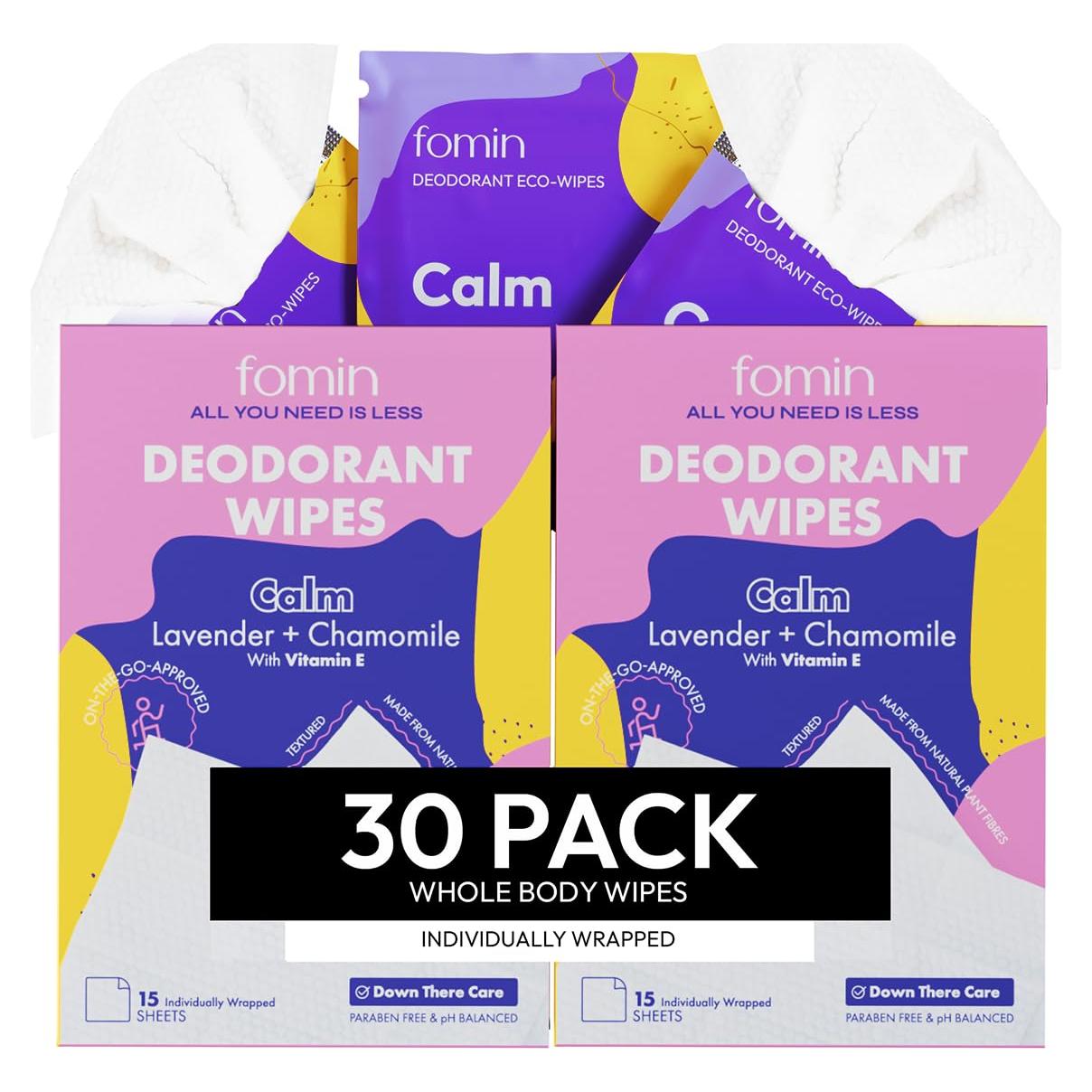 Toallitas Desodorantes FOMIN Mini Viaje 30 Unidades Lavanda