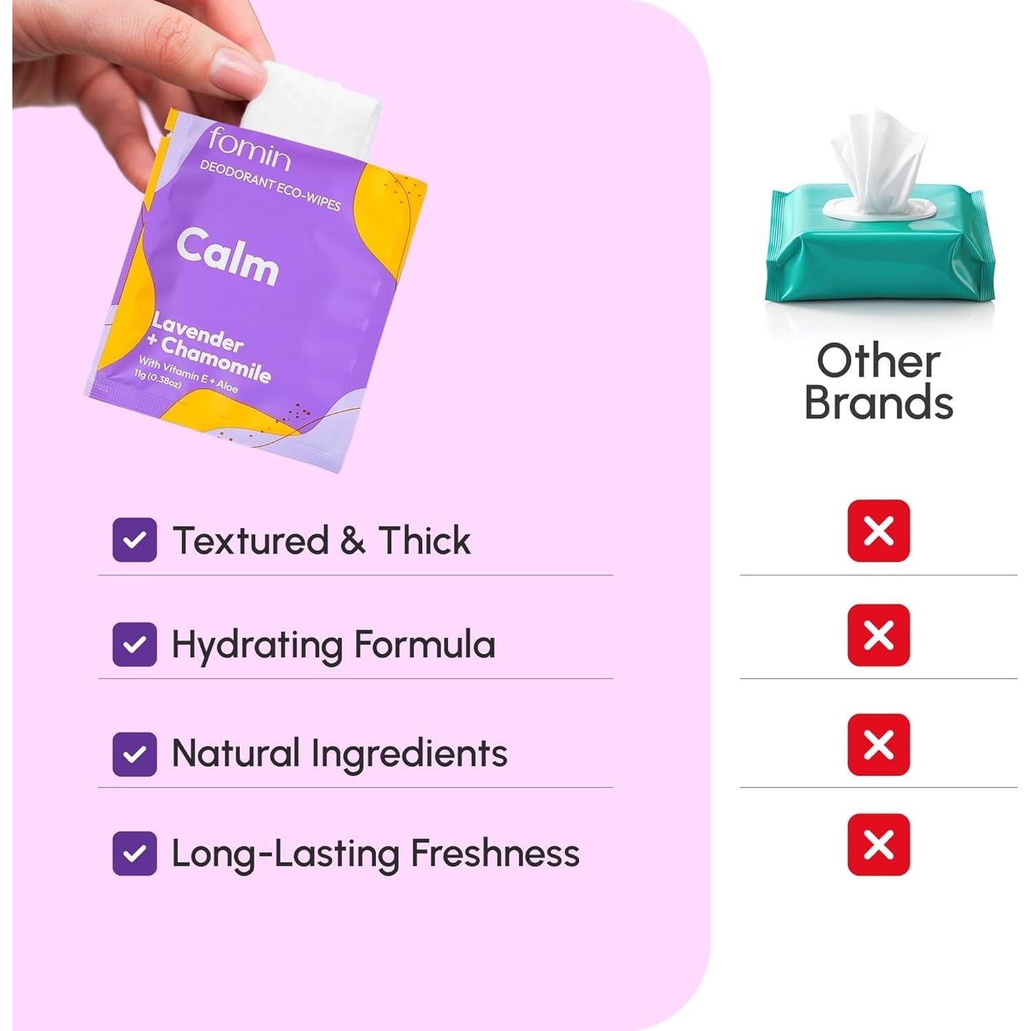 Toallitas Desodorantes FOMIN Mini Viaje 30 Unidades Lavanda