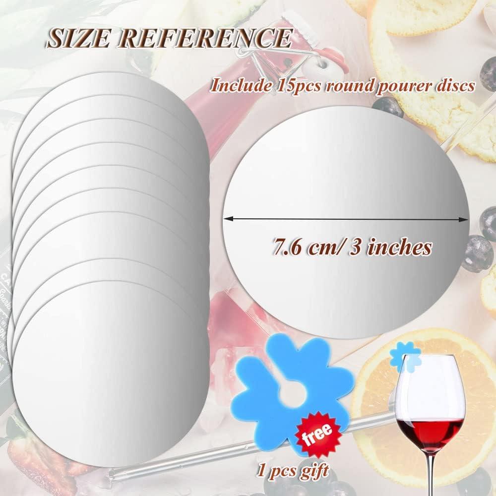 Discos Vertedores de Vino Reutilizables Trustoric 15 Pcs Plata