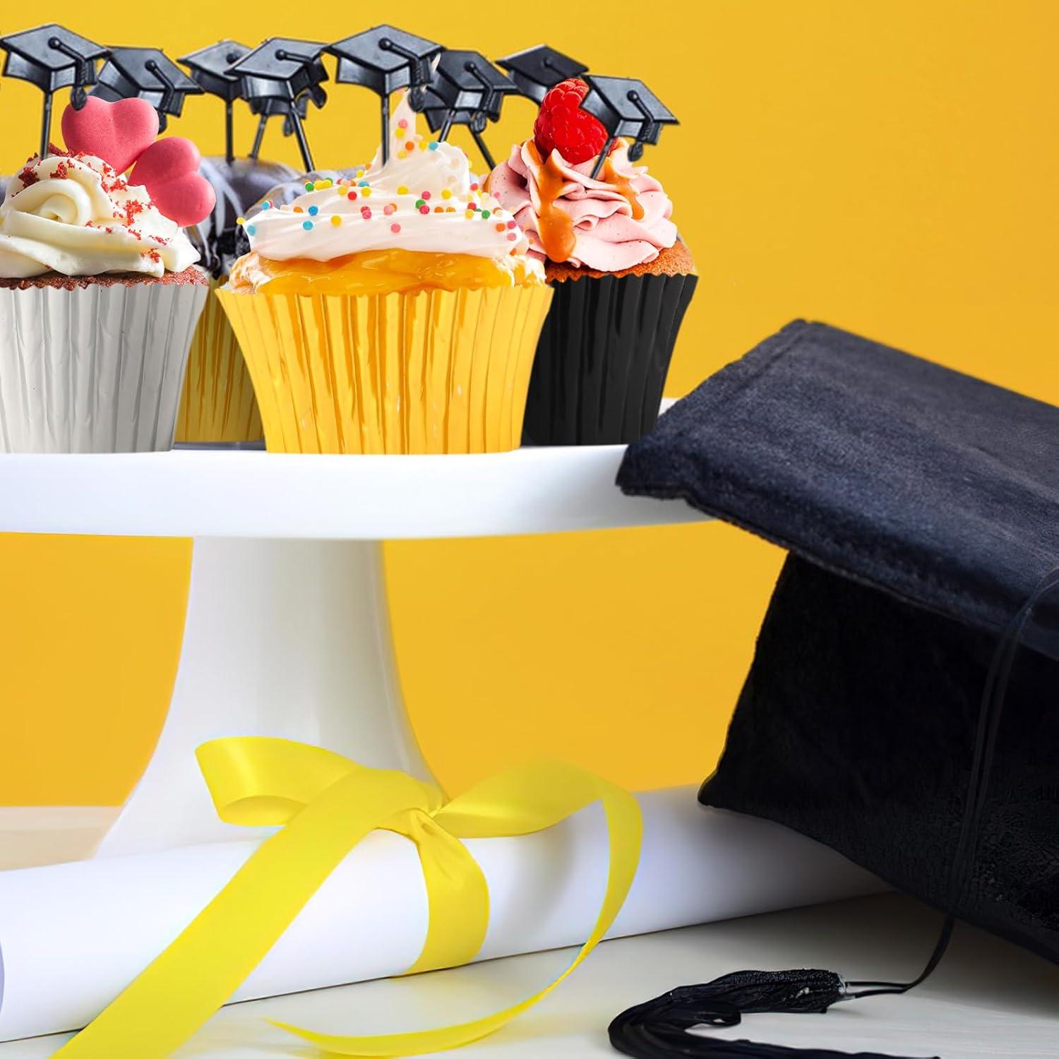 Forros de Cupcake SANNIX 450 Piezas Negro Dorado Plateado