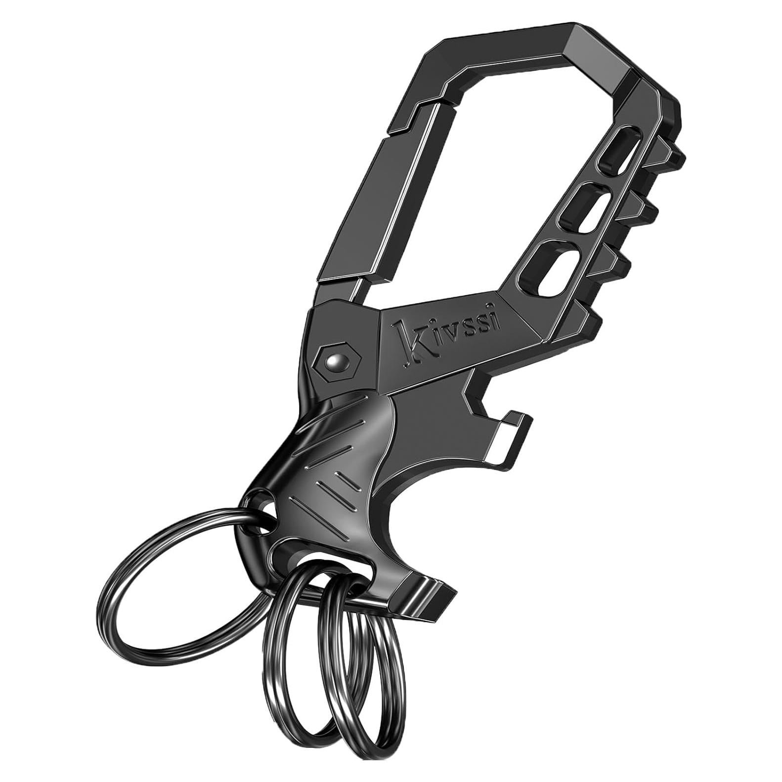Llaveros multifuncionales Kivssi con abridor de botellas - Negro
