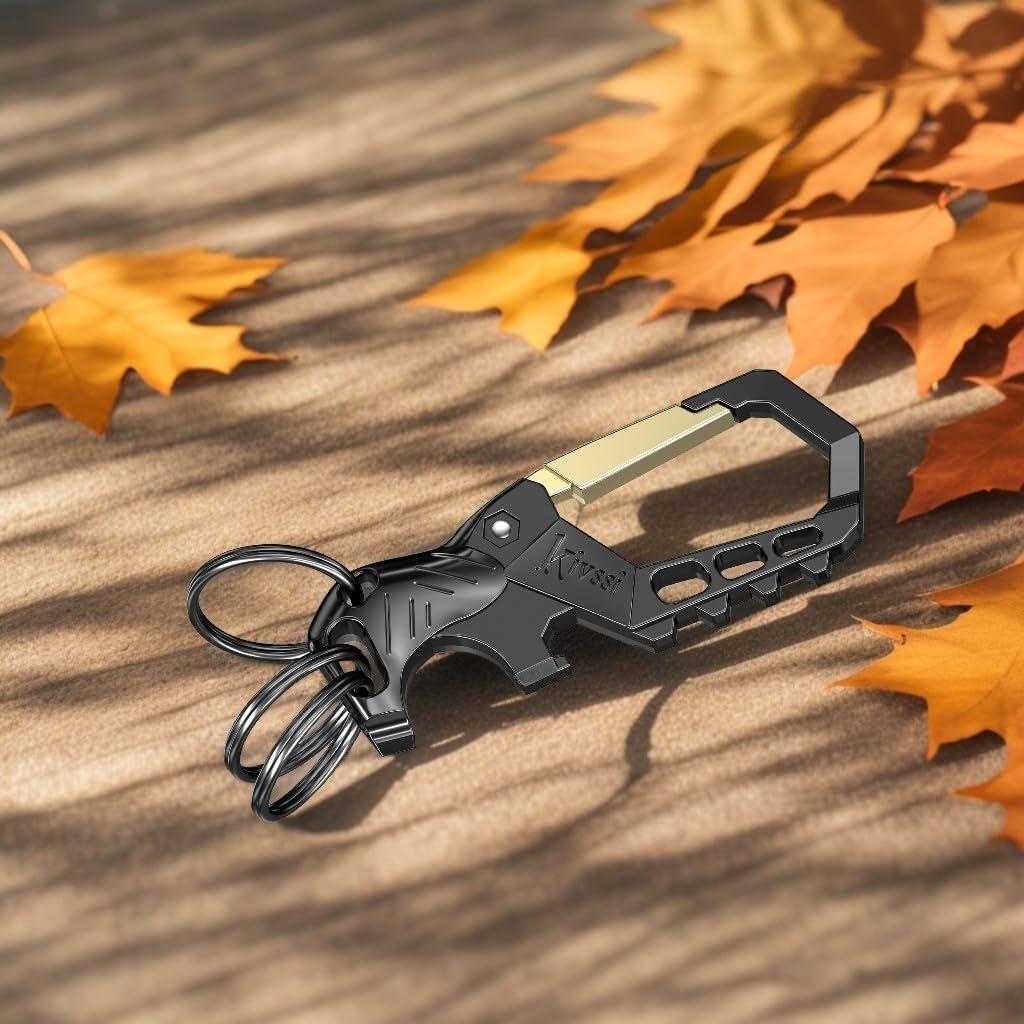 Llaveros multifuncionales Kivssi con abridor de botellas - Negro