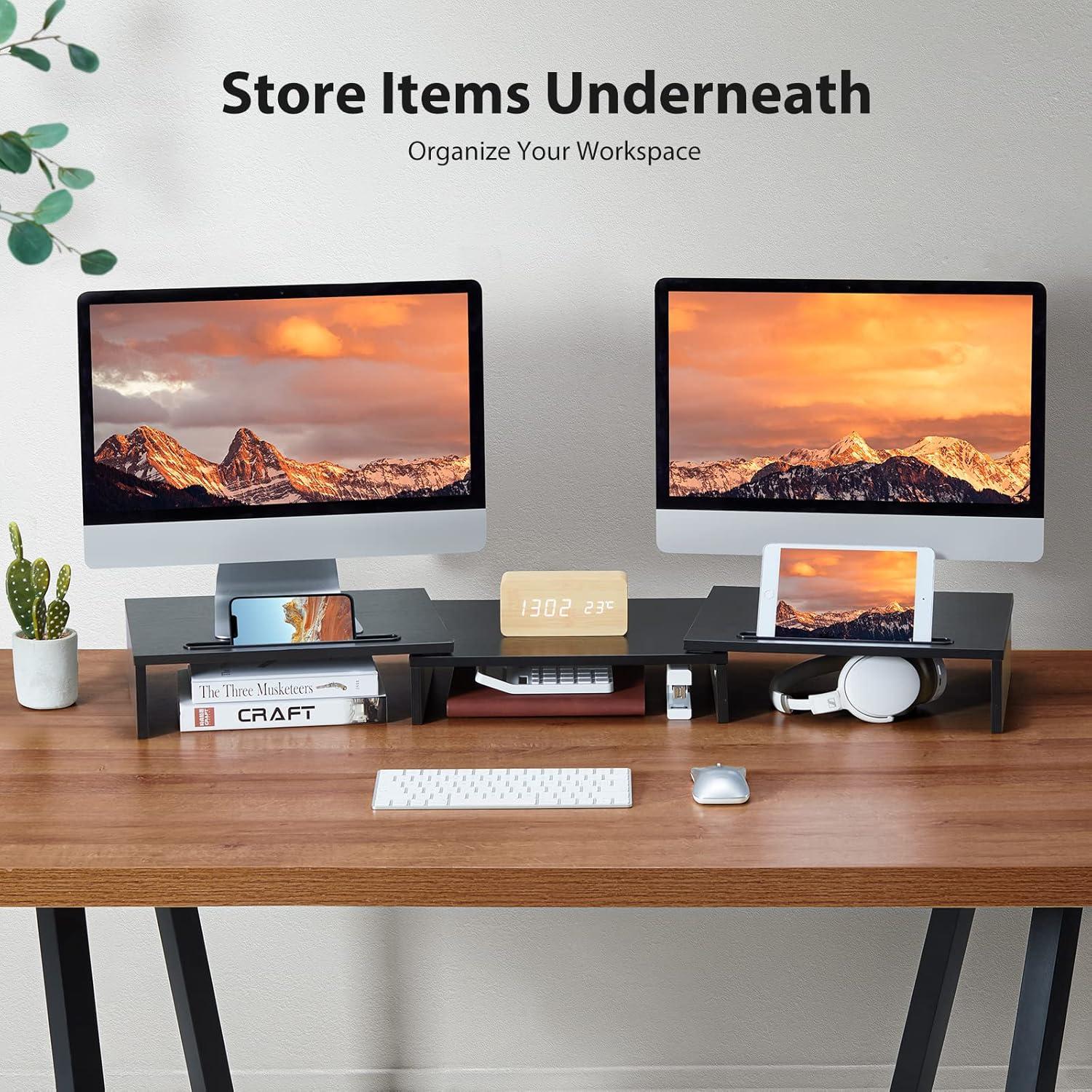 Soporte Doble para Monitores LORYERGO LEMS02 Ajustable Negro