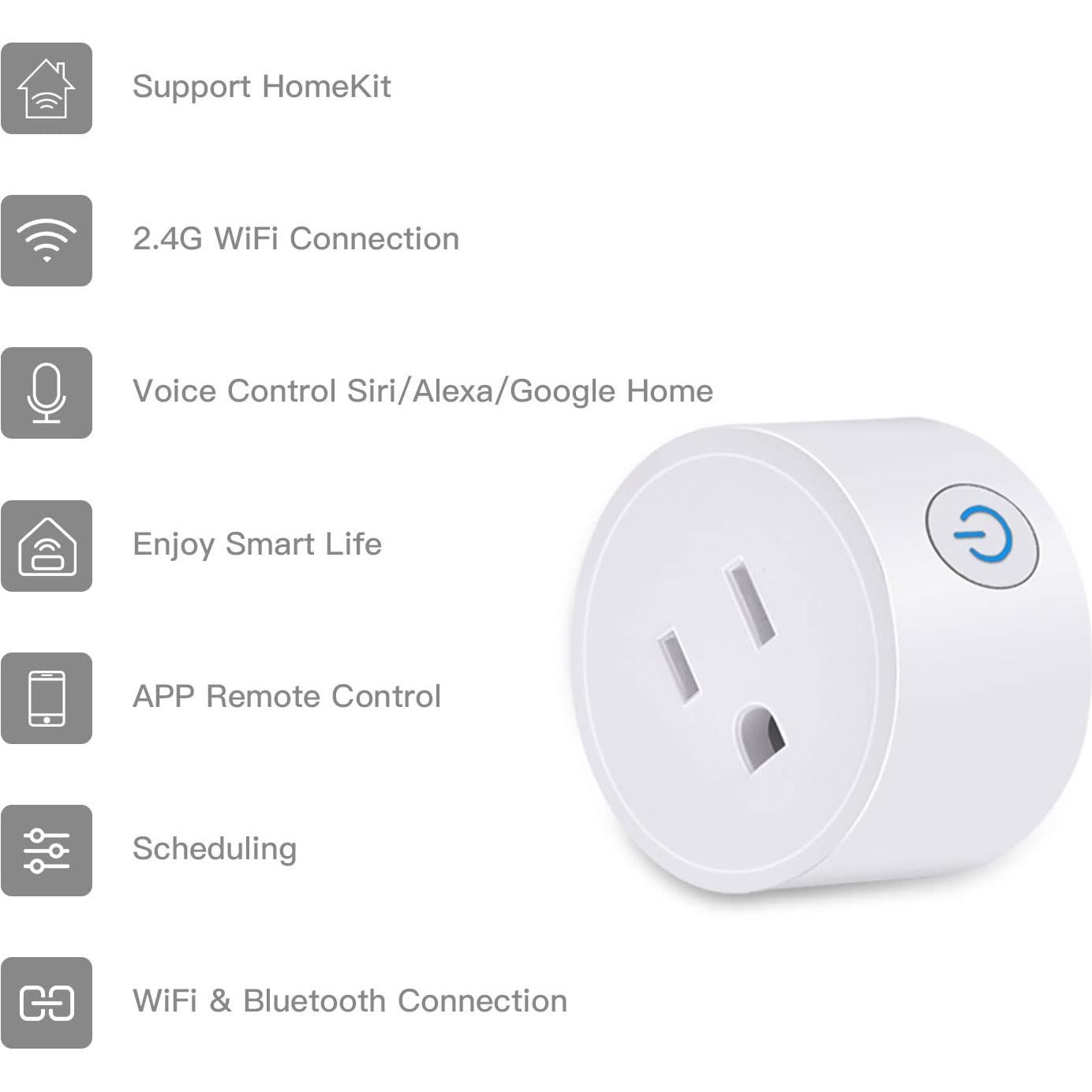 Enchufe Inteligente WiFi DoHome 2 Paquete Control por Voz