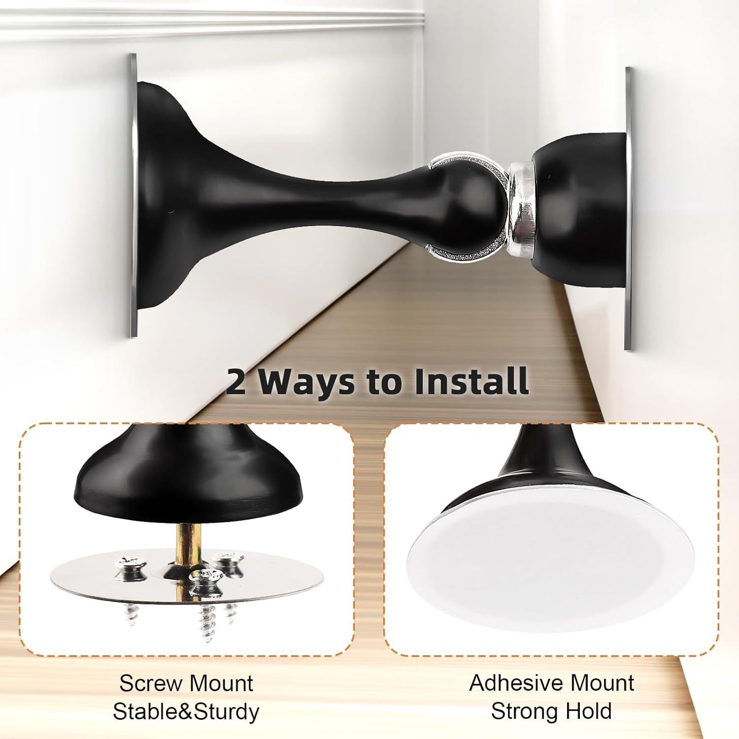 Tope de Puerta Magnético Probrico Negro Acero Inoxidable 1 Pz