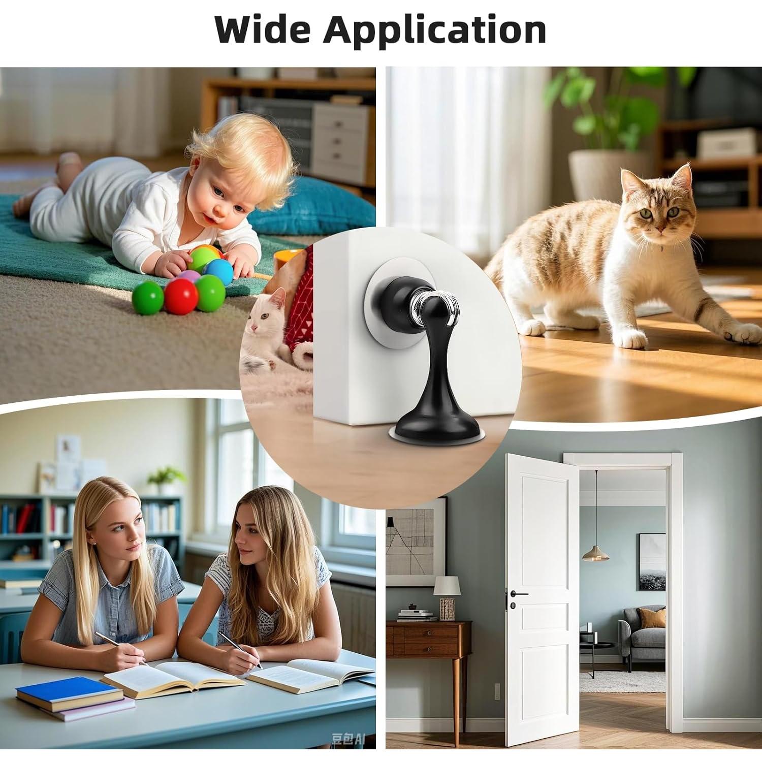 Tope de Puerta Magnético Probrico Negro Acero Inoxidable 1 Pz