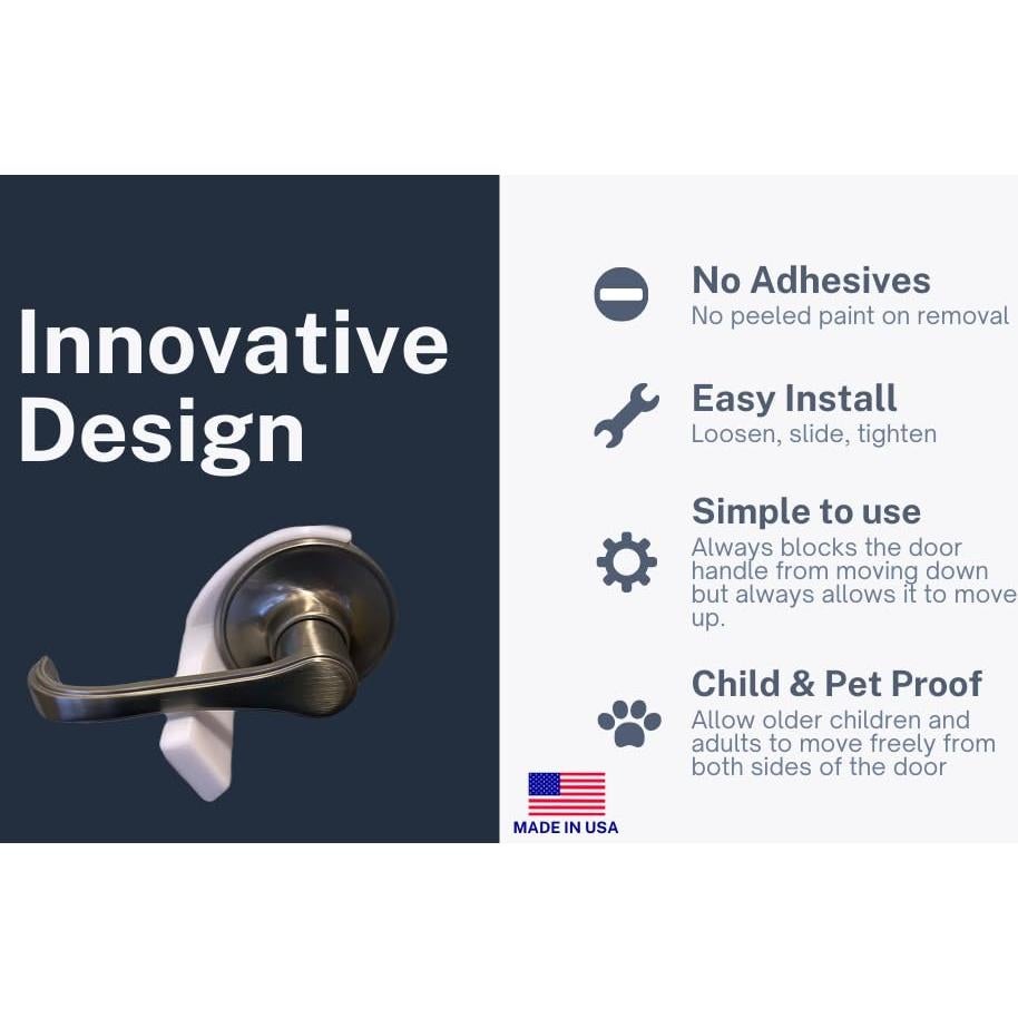 Bloqueo de Palanca de Puerta a Prueba de Niños y Mascotas - 4 Unidades Círculo Blanco