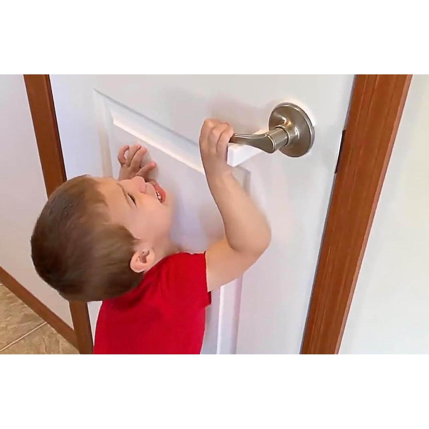 Bloqueo de Palanca de Puerta a Prueba de Niños y Mascotas - 4 Unidades Círculo Blanco