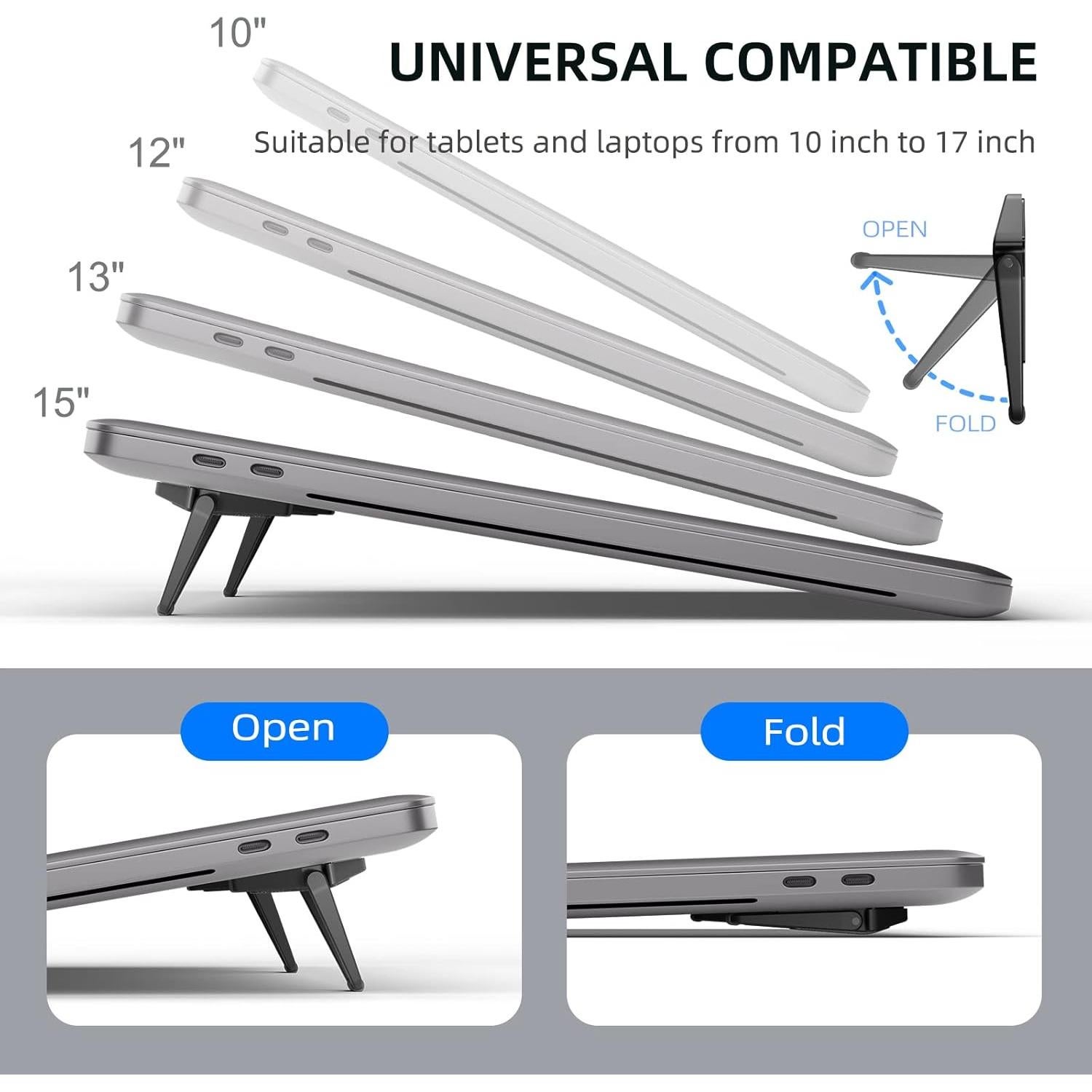 Soporte Elevador para Laptop ZELMINE Negro 3.81 cm Antideslizante