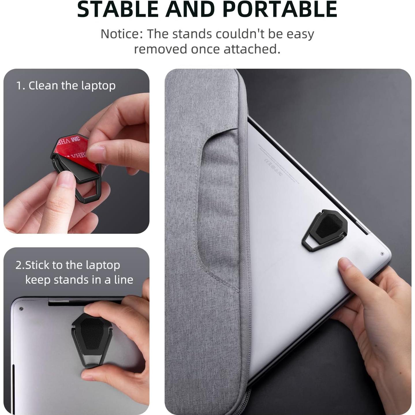 Soporte Elevador para Laptop ZELMINE Negro 3.81 cm Antideslizante