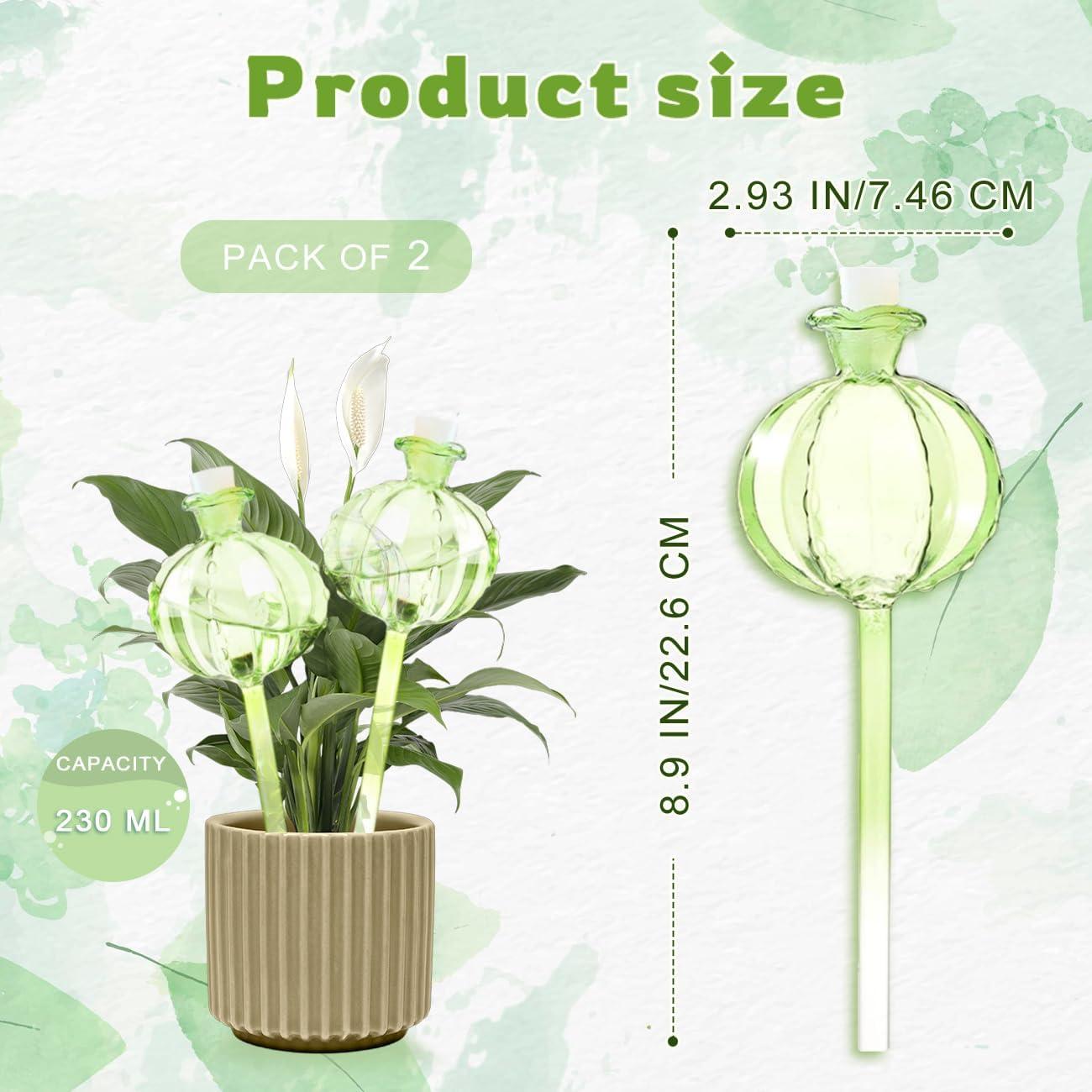 Esferas de Riego para Plantas HONGLINSONG 2 PCS Vidrio Verde