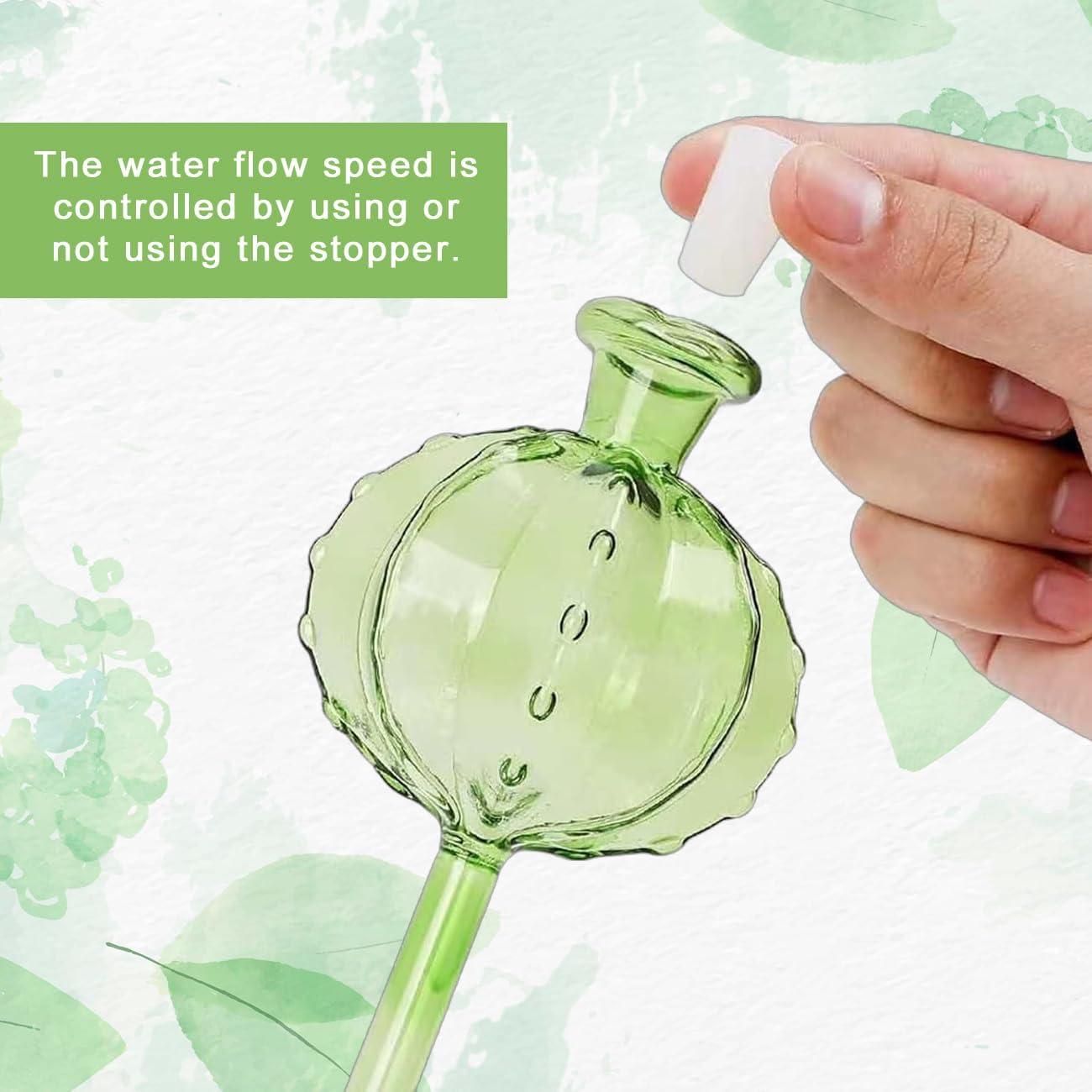 Esferas de Riego para Plantas HONGLINSONG 2 PCS Vidrio Verde