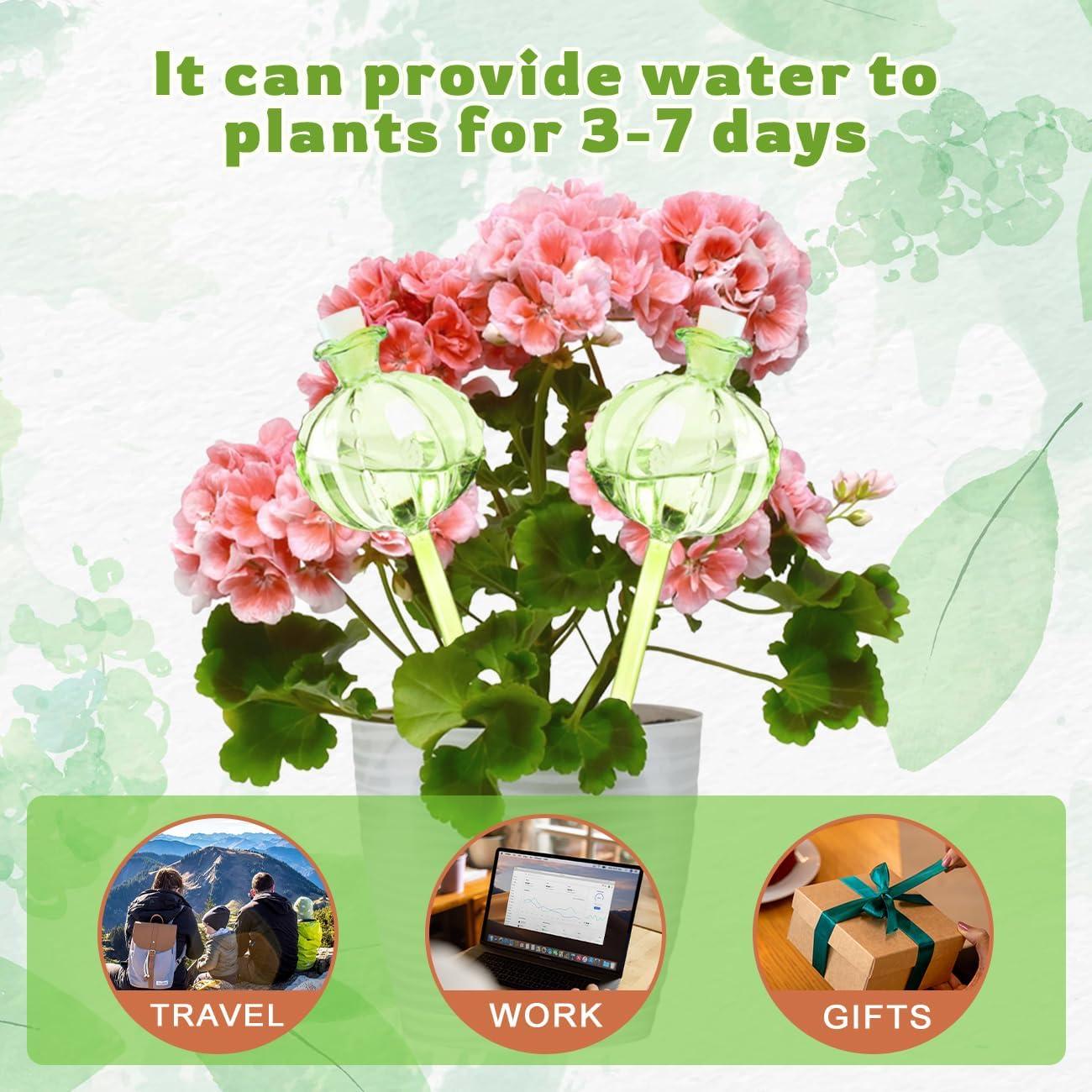 Esferas de Riego para Plantas HONGLINSONG 2 PCS Vidrio Verde