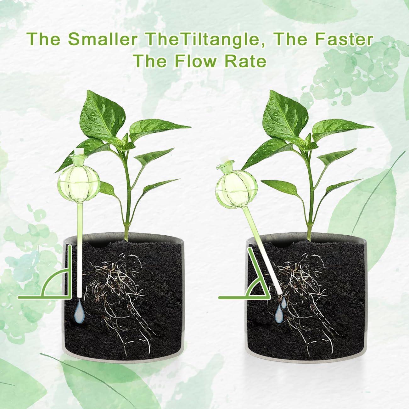 Esferas de Riego para Plantas HONGLINSONG 2 PCS Vidrio Verde