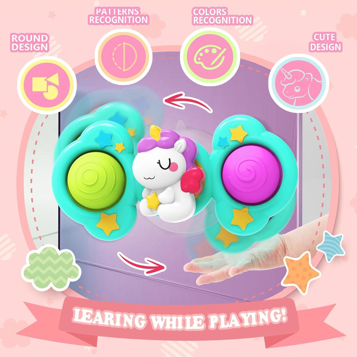 Juguetes de Spinner con Ventosa Seveclotree 3PCS para Bebés