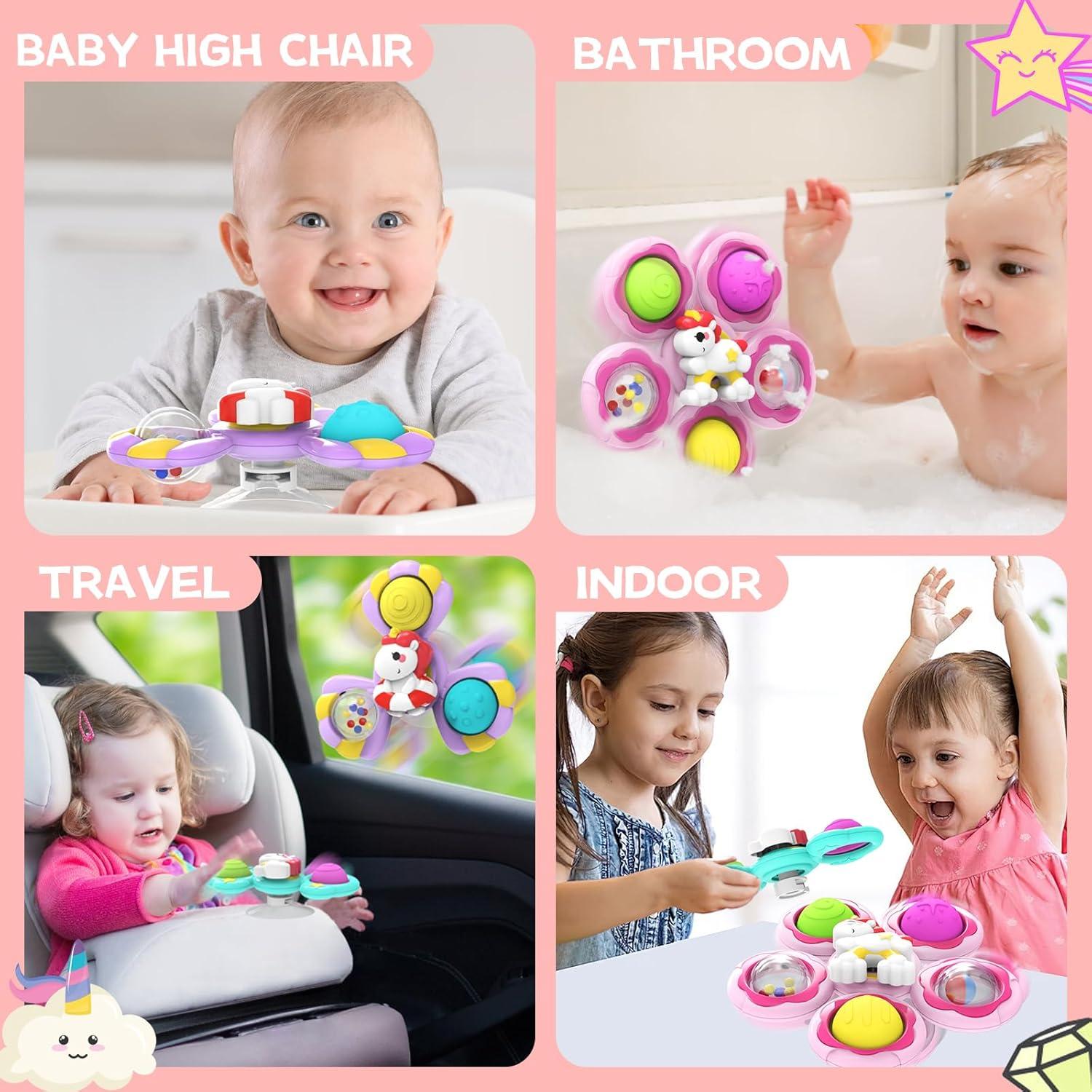 Juguetes de Spinner con Ventosa Seveclotree 3PCS para Bebés