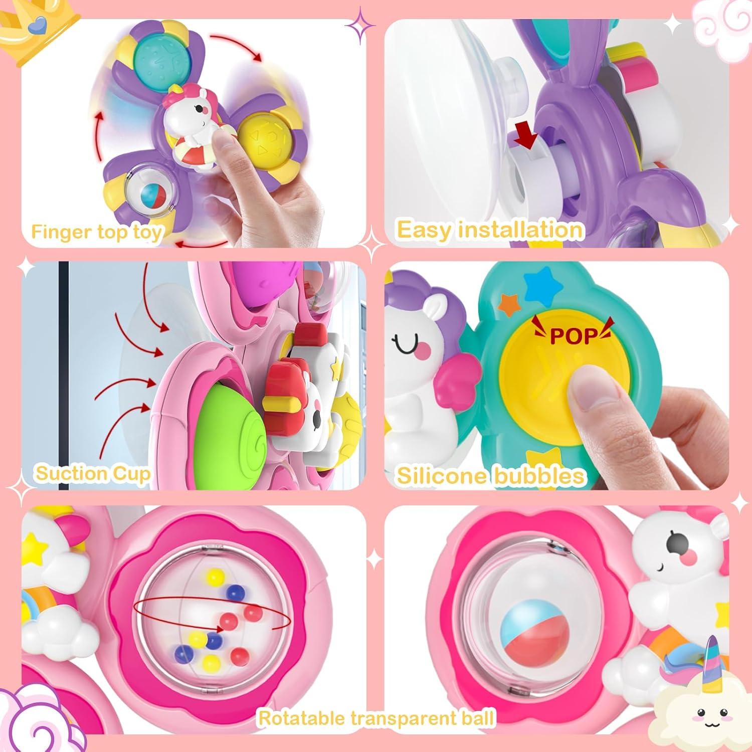 Juguetes de Spinner con Ventosa Seveclotree 3PCS para Bebés