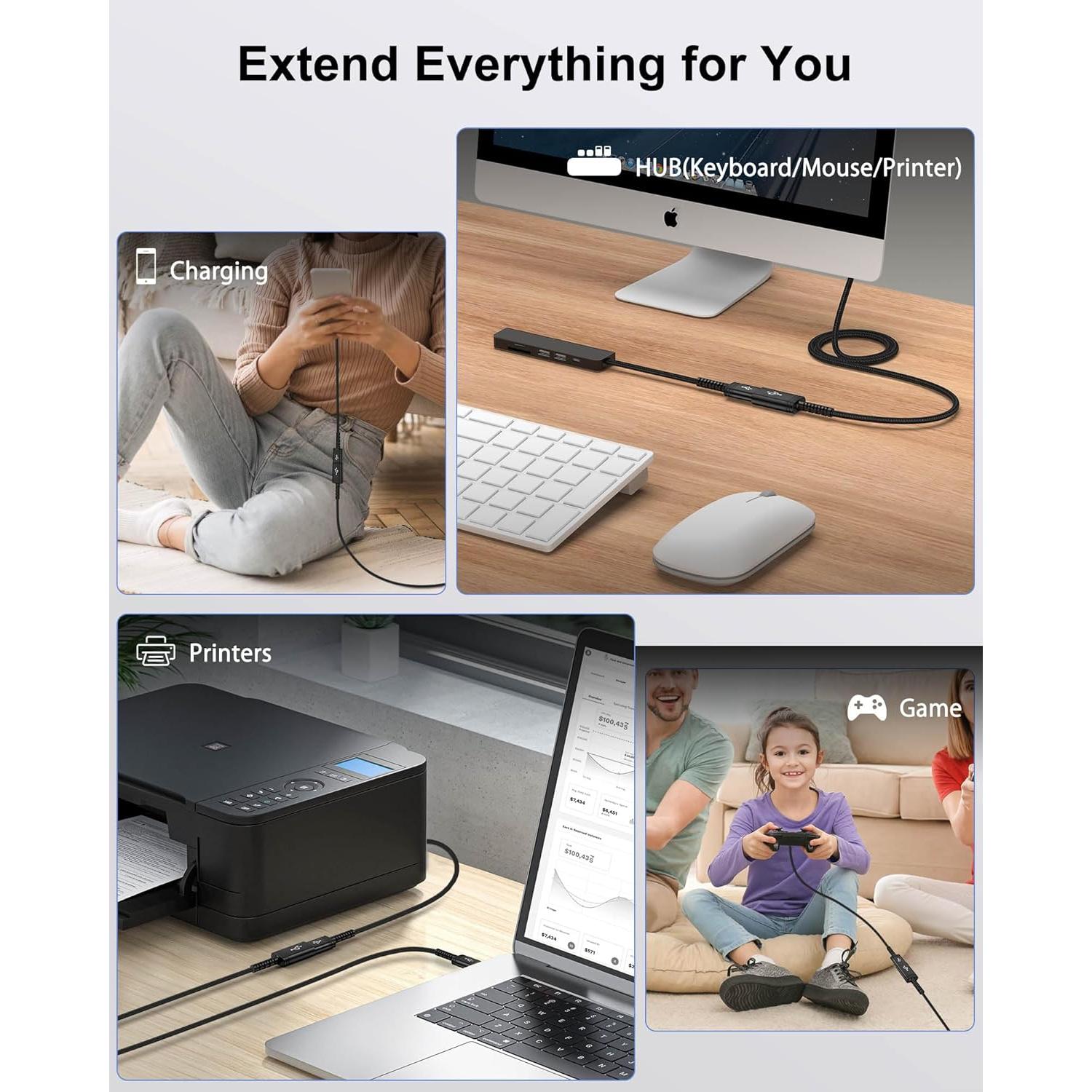 Cable de Extensión USB 3.0 AILKIN 1.83m Macho a Hembra