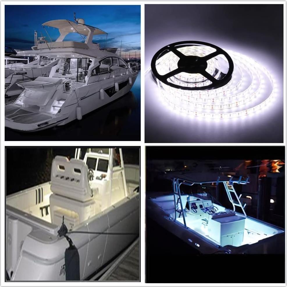 Luces de tira LED HOKIION 10m blancas impermeables para barcos